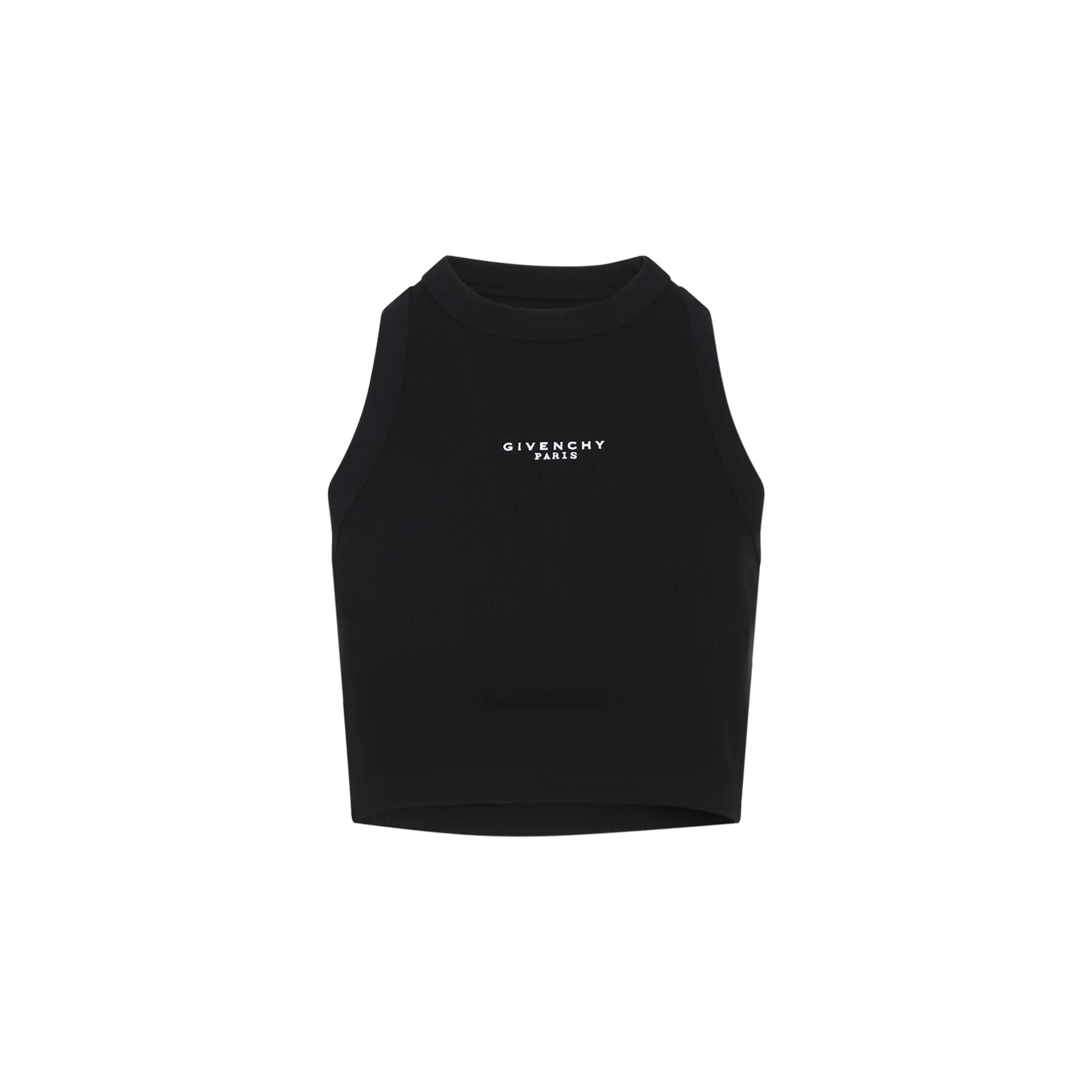 Cropped Tank Top in Cotton with GIVENCHY Paris Print - Image 6