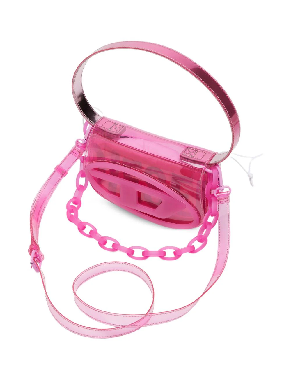 DIESEL 1DR-Iconic Shoulder Bag in Transparent TPU - Image 5