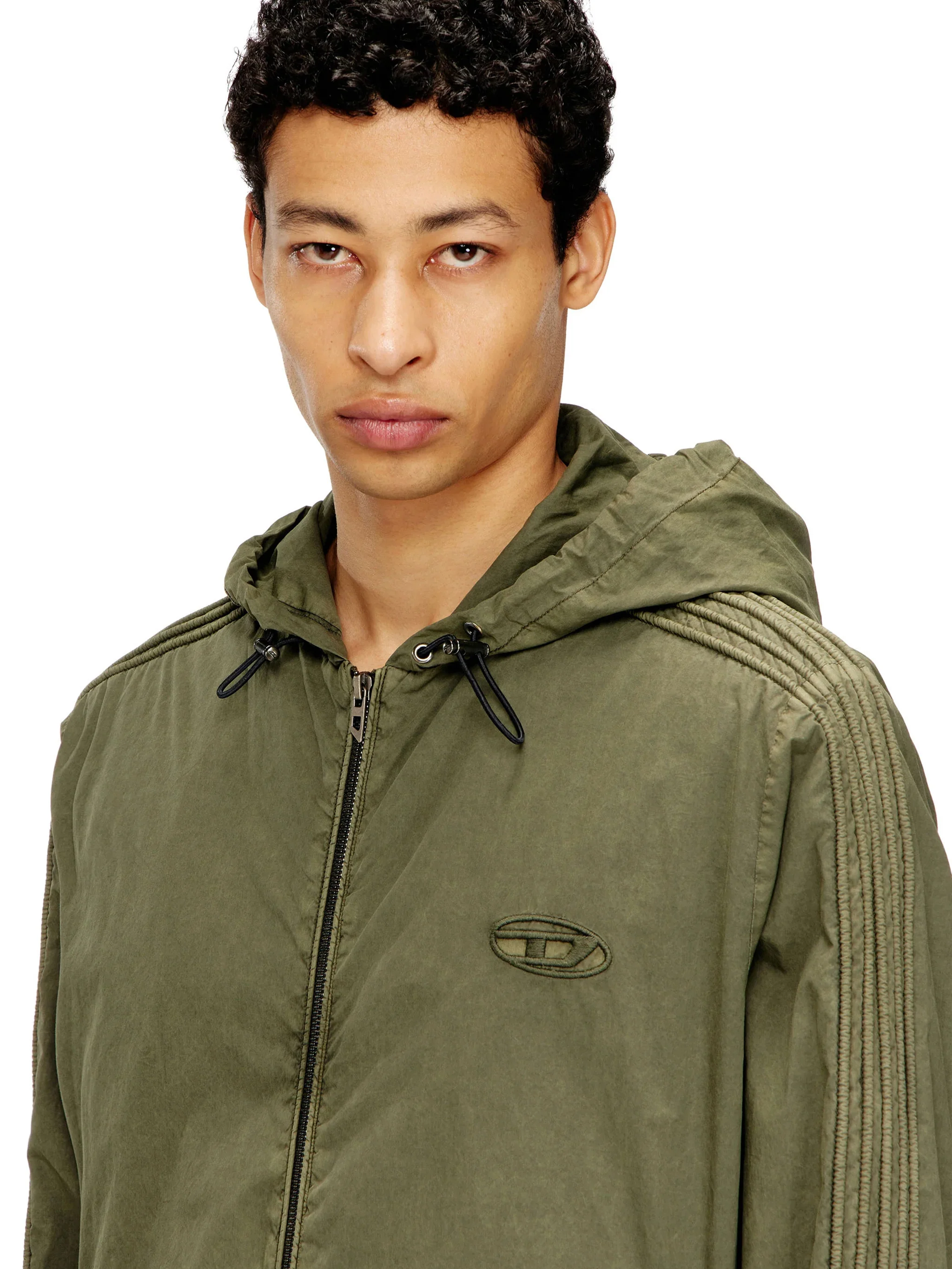 Diesel Cotton Jacket with Drawstring Hood and Zip Pockets - Regular Fit Size 48 - Image 5