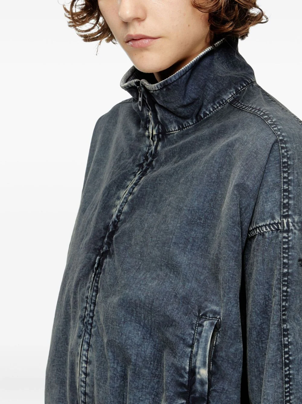 DIESEL Cropped Jacket in Recycled Nylon Taslan - Image 7