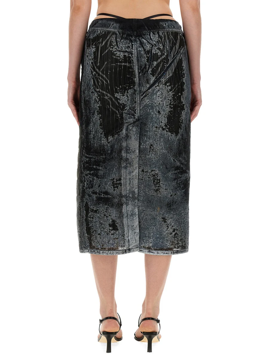 DIESEL De-Pra-Fse1 Denim Midi Skirt - Image 3