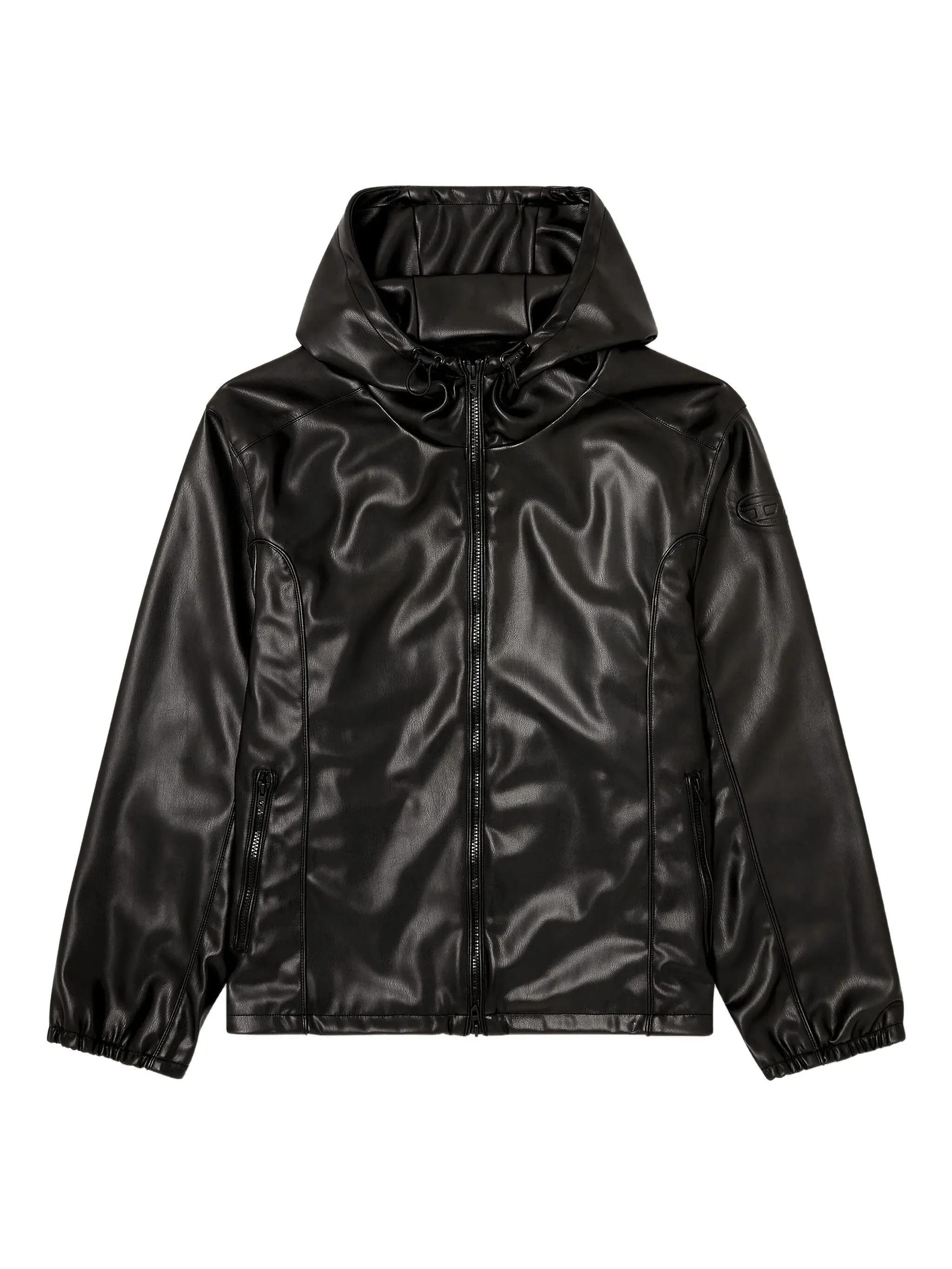 Diesel Men's ReguTher Fit Jacket with Drawstring Hood and Zip Pockets - Size M