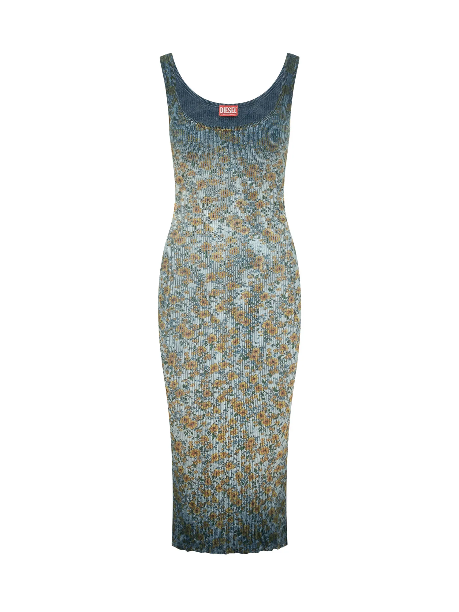 Diesel Ribbed Mini Dress with Floral Print
