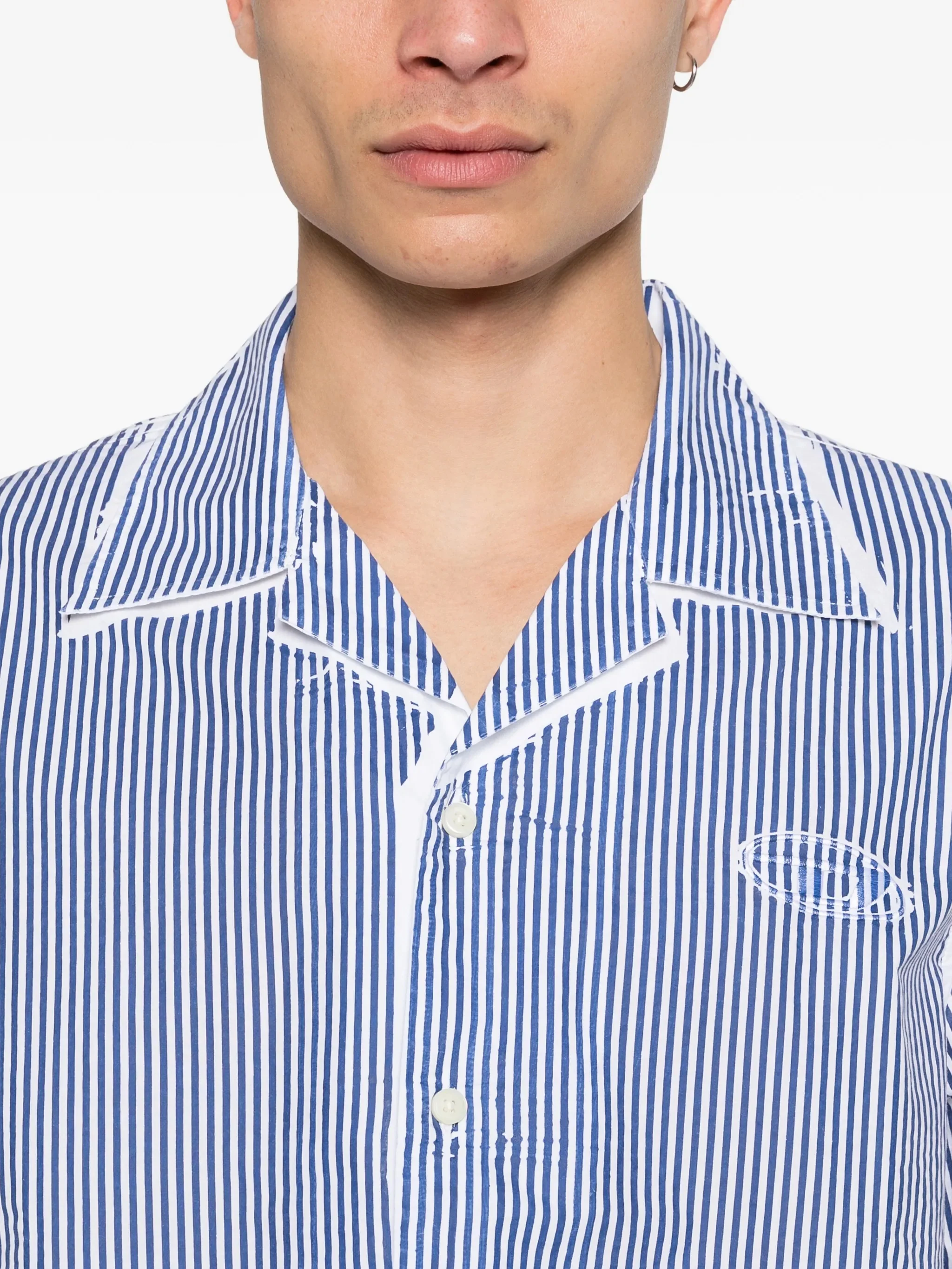 Diesel Short Sleeve Button-Down Shirt Size 48 with Embroidered Logo - Image 4