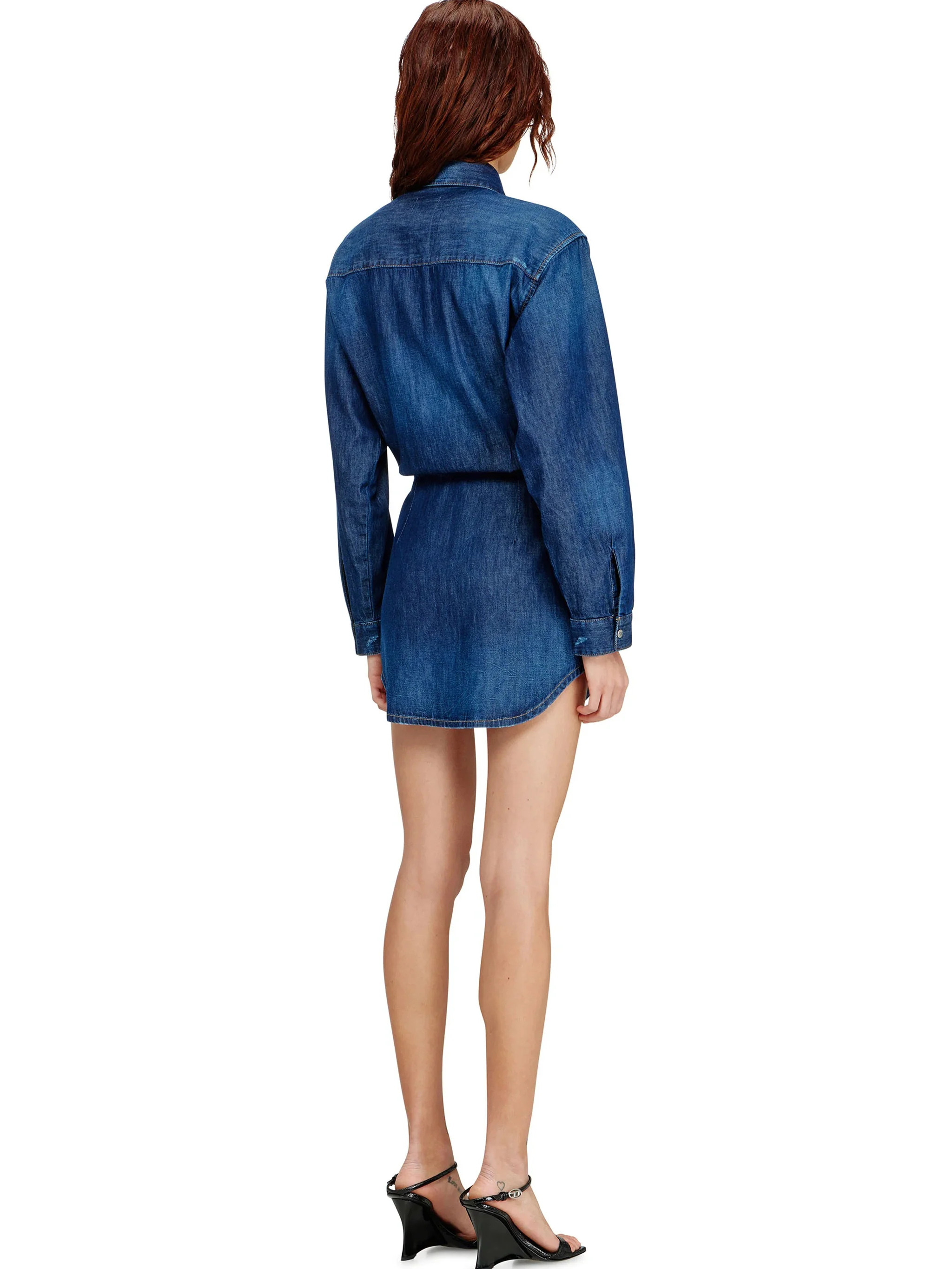Diesel Women's Mini Dress with Hidden Button Closure and Tie-Front Detail - Size S - Image 3