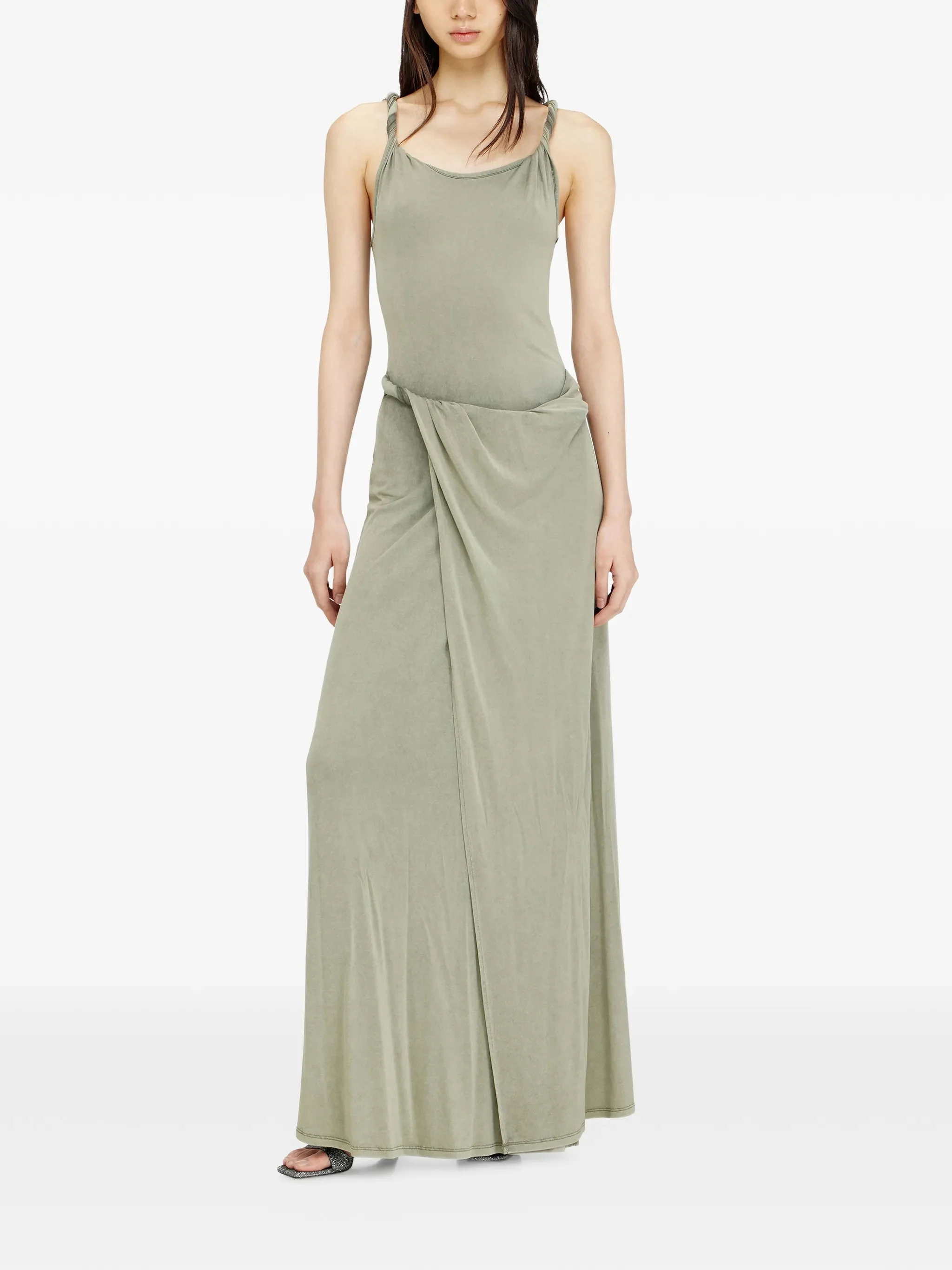 Diesel Wrap-Style Slim Fit Long Dress - Size S - Image 3