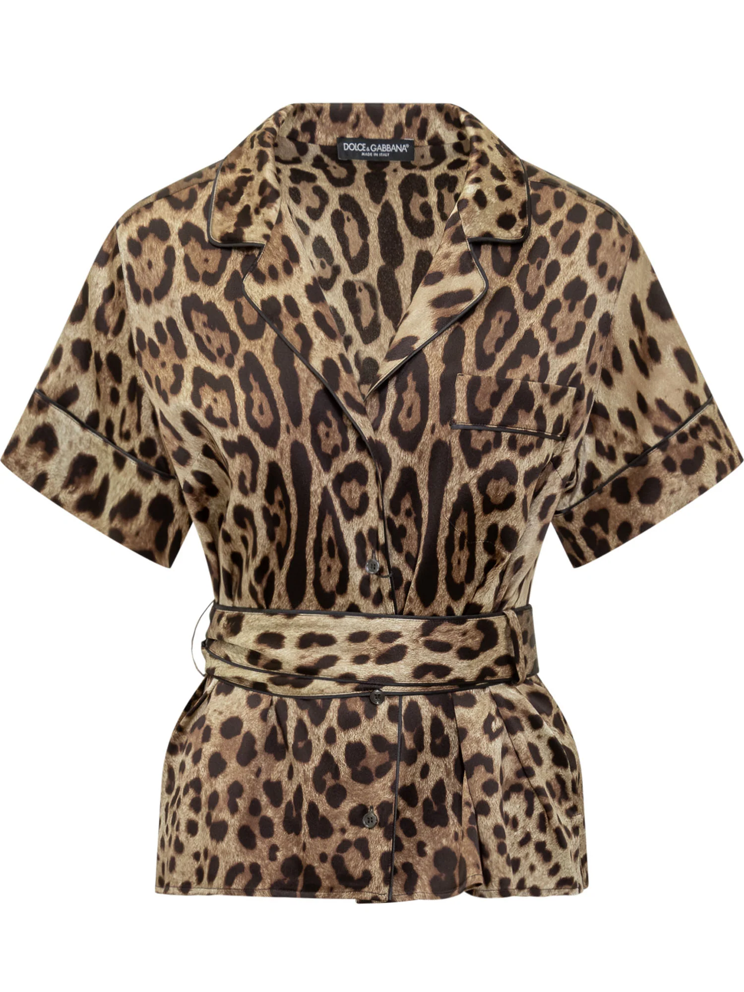 Dolce & Gabbana Animal Print Short-Sleeve Shirt