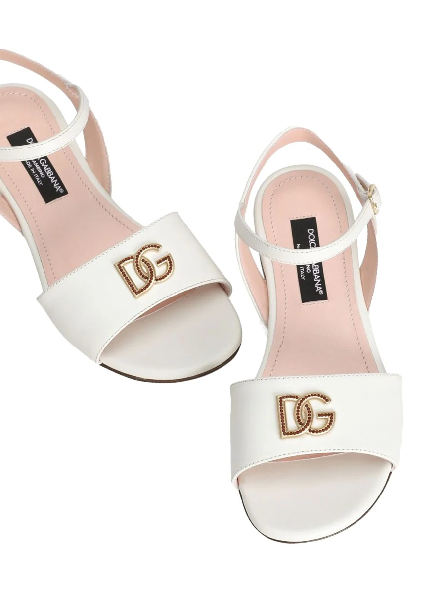 DOLCE & GABBANA Calfskin Sandals with DG Logo - Image 4