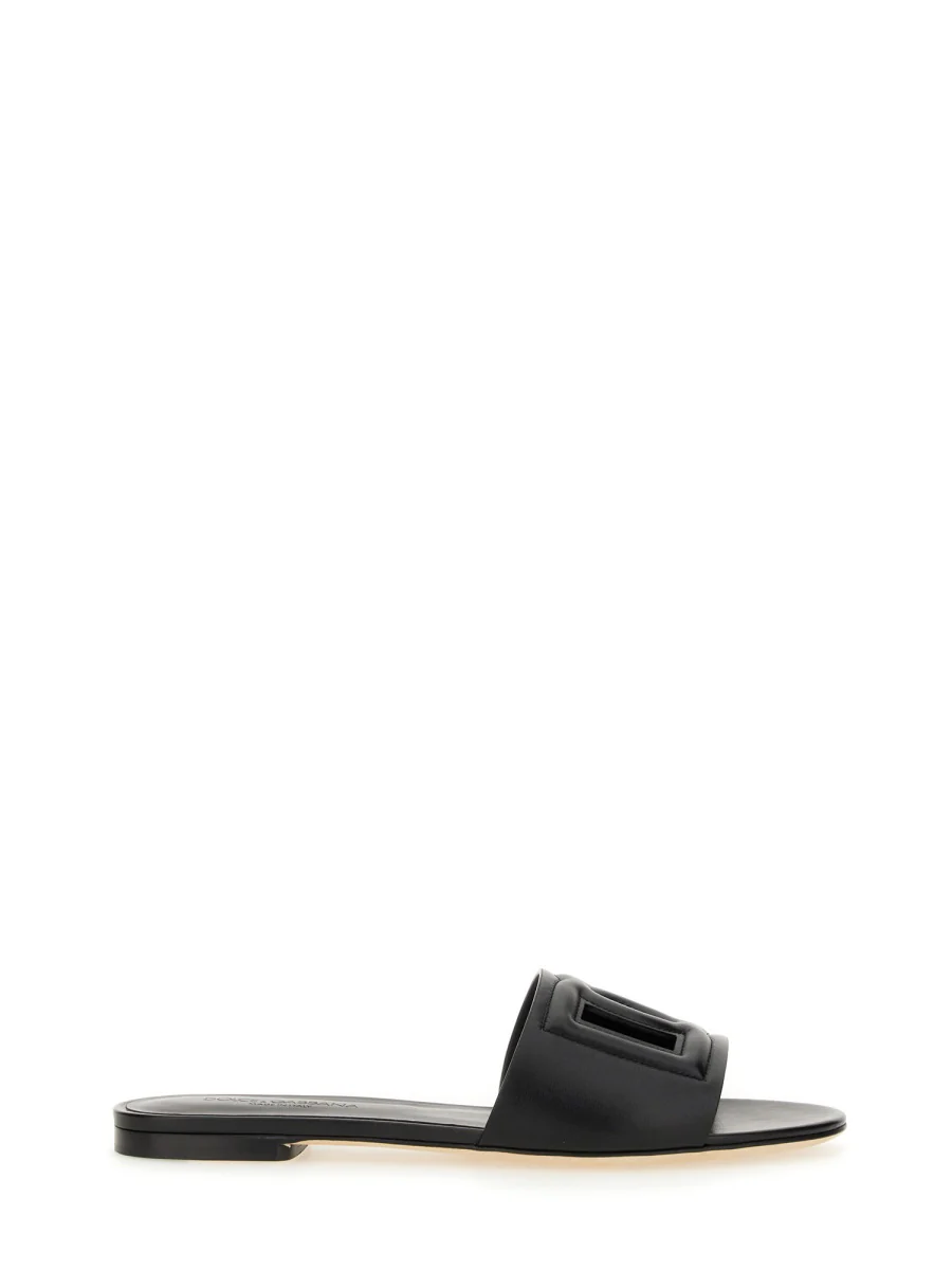 DOLCE & GABBANA Calfskin Slides with DG Millennials Logo for Women