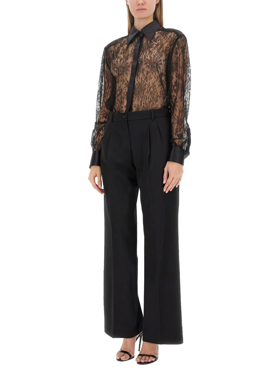 DOLCE & GABBANA Chantilly Lace Shirt with Satin Details - Image 2