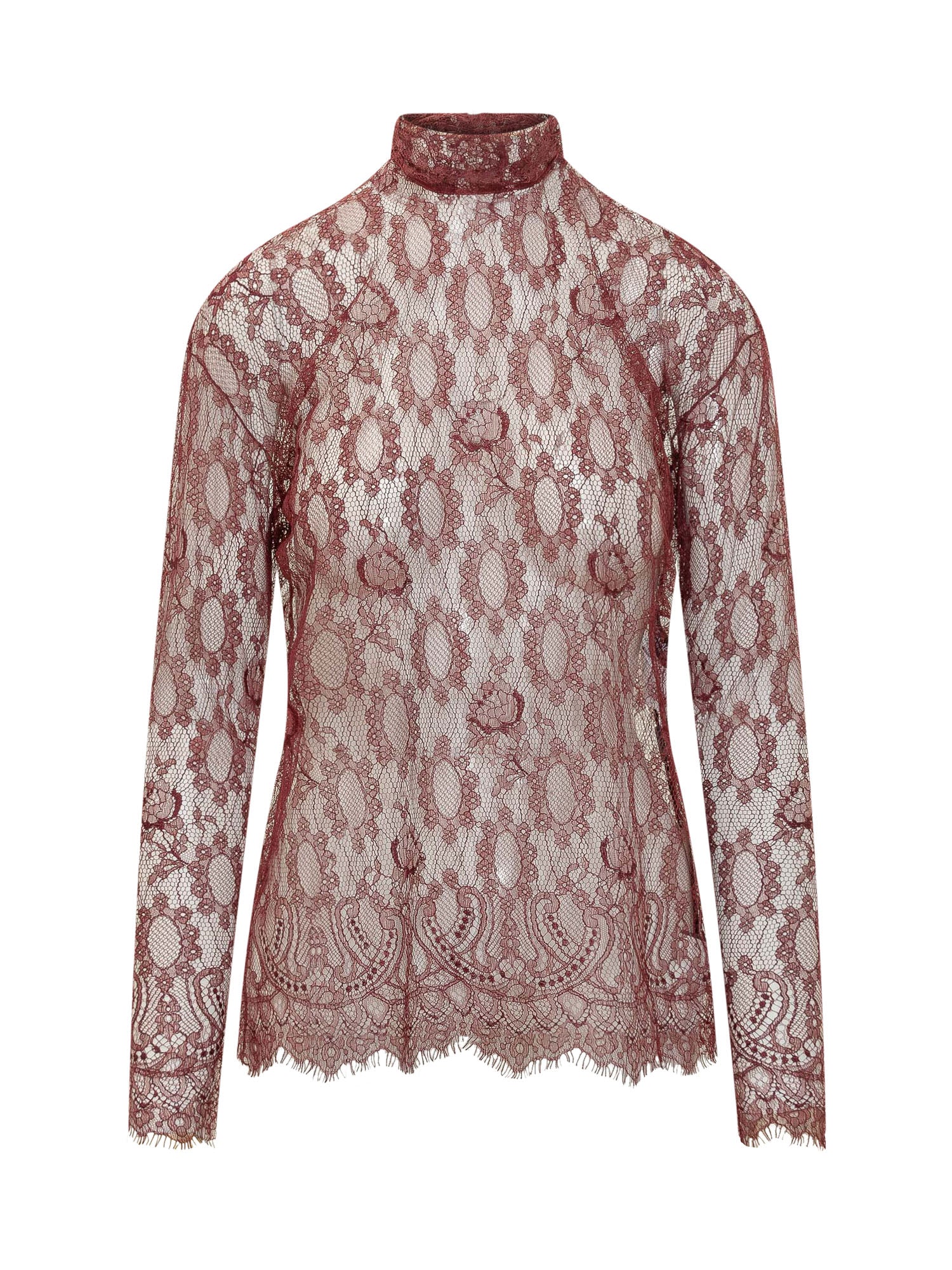 Dolce & Gabbana Chic High Neck Lace Top
