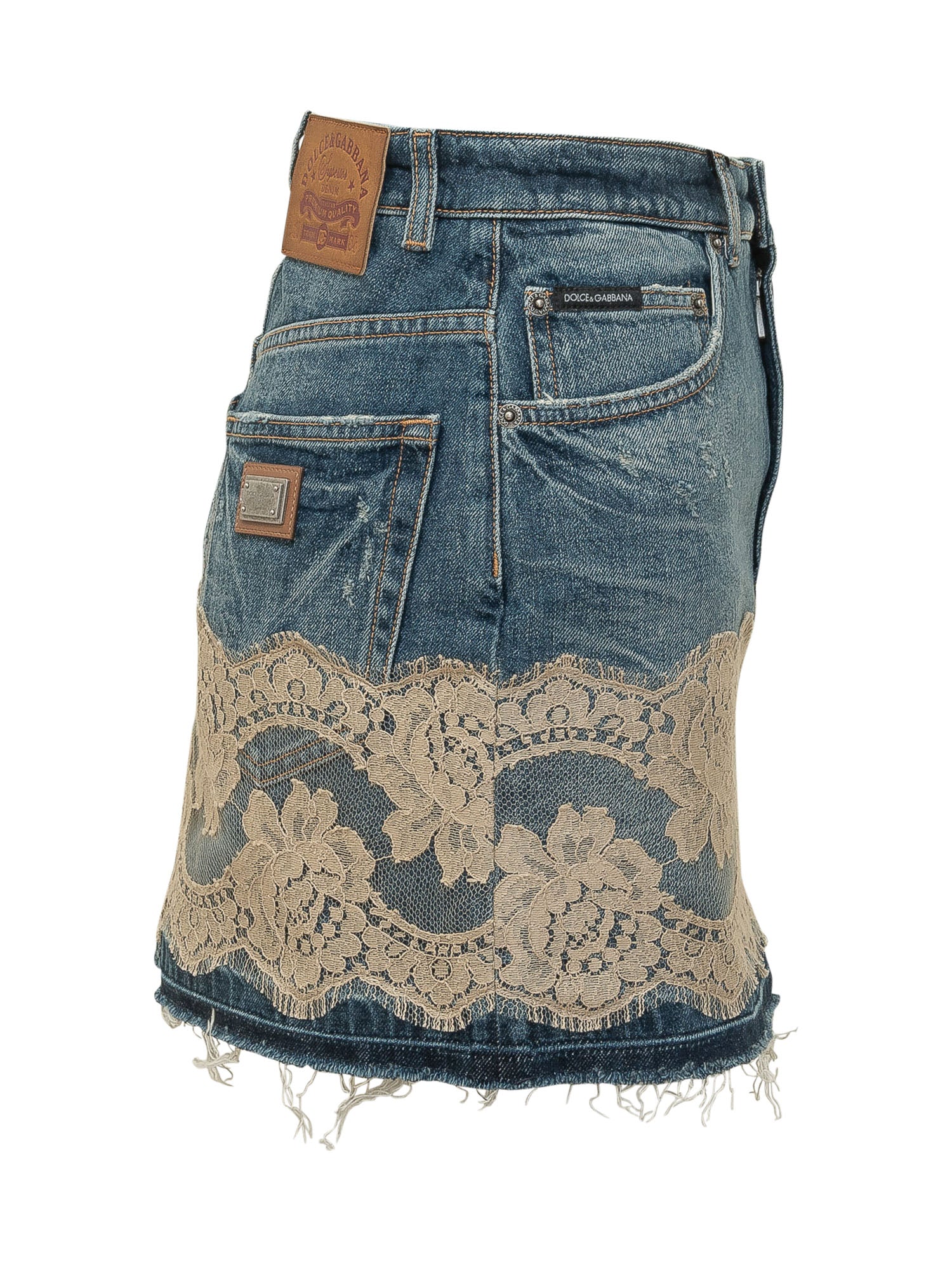 Dolce & Gabbana Chic Mini Skirt with Lacy Insert - Image 3