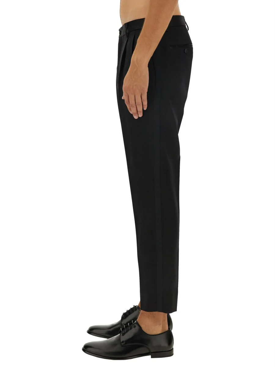 DOLCE & GABBANA Classic Gabardine Tuxedo Pants for Men - Image 4