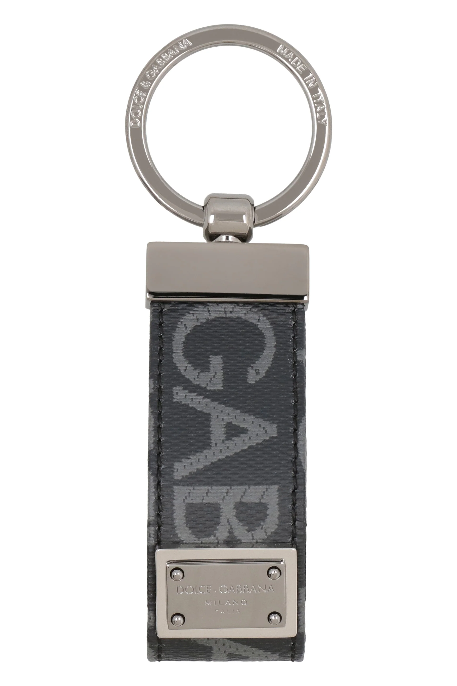 DOLCE & GABBANA Coated Jacquard Fabric Keychain for Men - Image 3