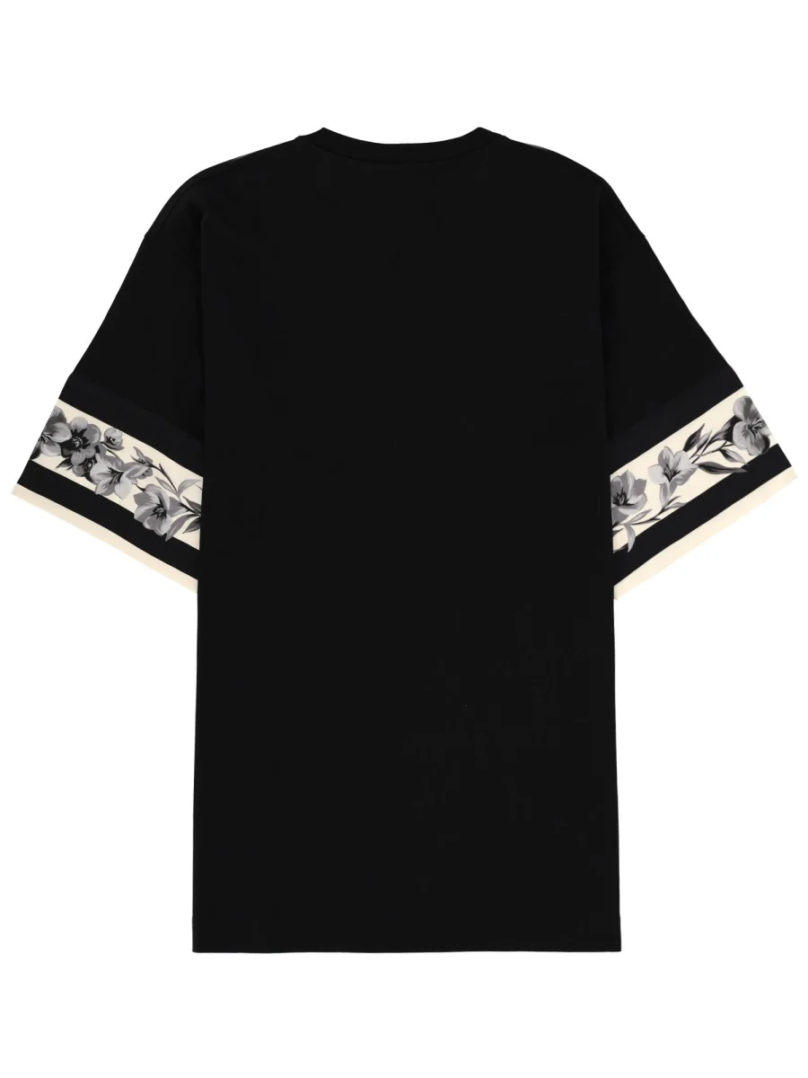 DOLCE & GABBANA Cotton and Silk T-shirt with Print - Image 2