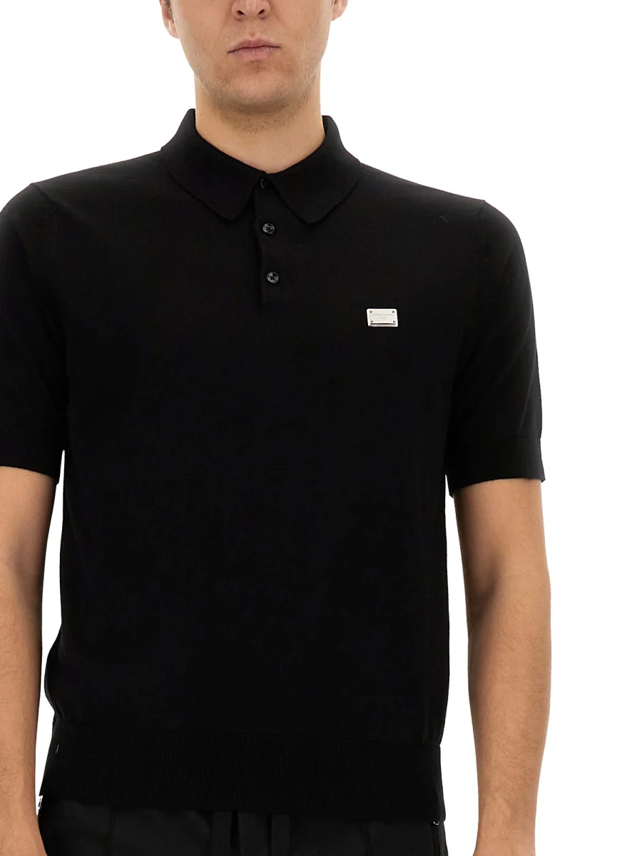 DOLCE & GABBANA Cotton Polo-shirt with Logo Tag for Men - Image 4