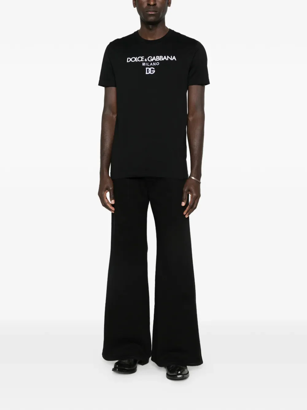 DOLCE & GABBANA Cotton T-shirt with DG Embroidery for Men - Image 3