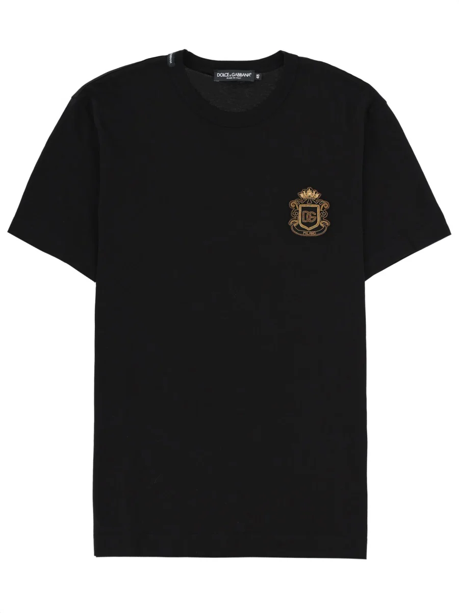 DOLCE & GABBANA Cotton T-shirt with Heraldic Patch