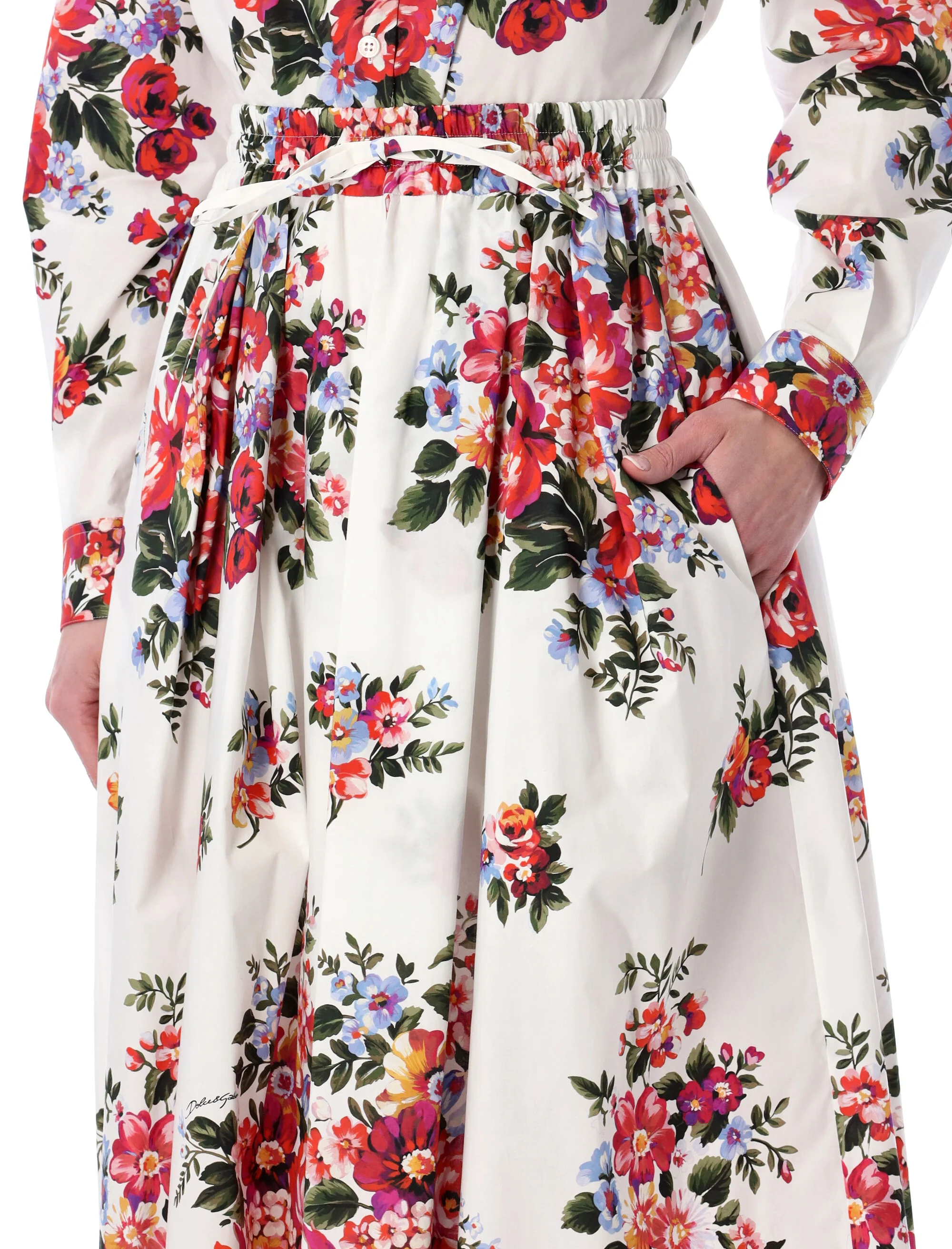 Dolce & Gabbana Elegant Midi Skirt with Vibrant Floral Print - Image 3