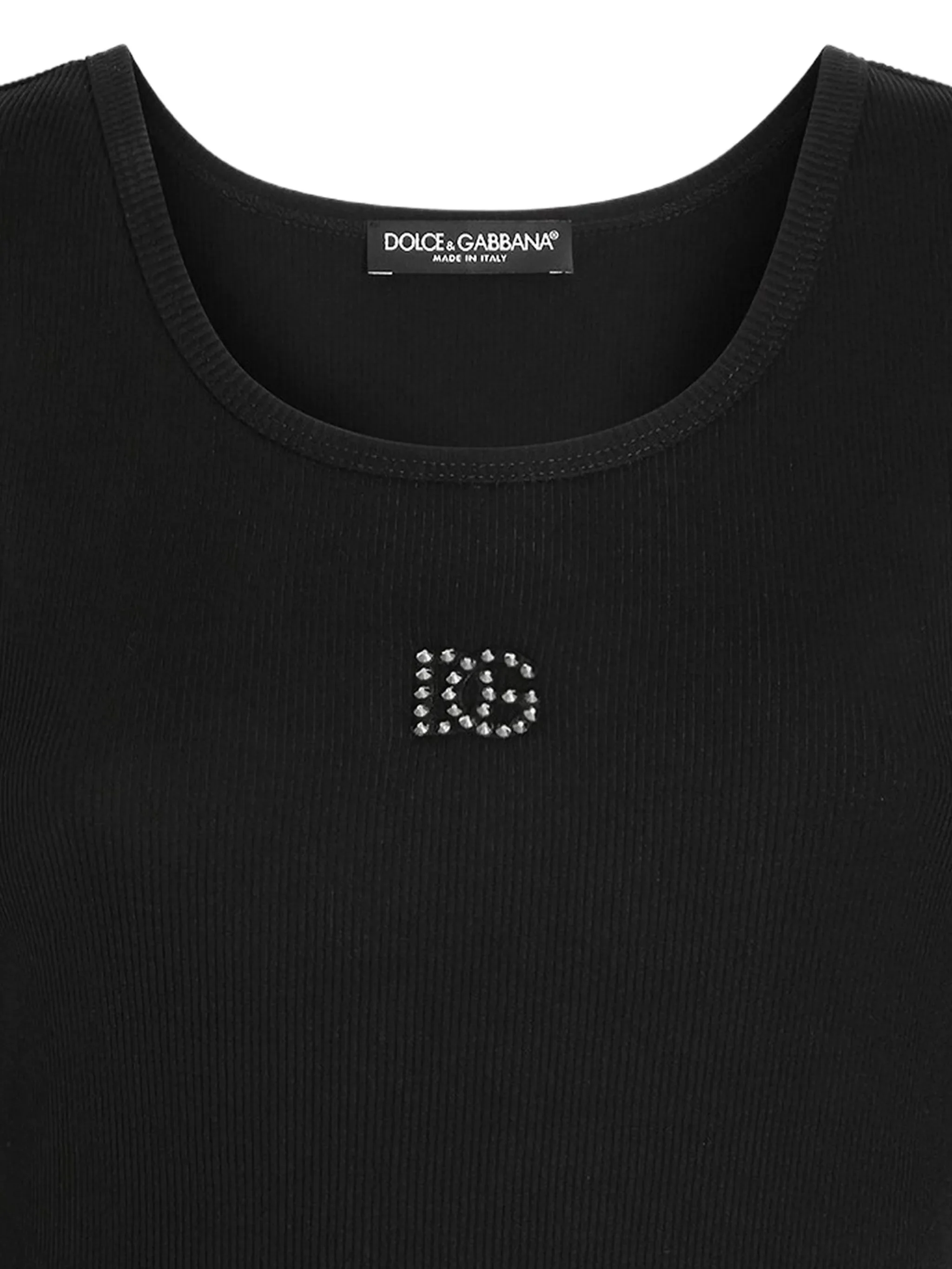 Dolce & Gabbana Embroidered Rhinestone Neckline Shirt - Size 40 - Image 5