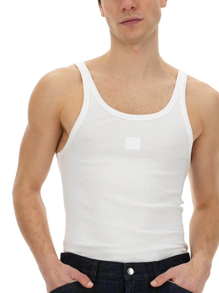 DOLCE & GABBANA Fine-rib Washed Cotton Singlet - Image 4
