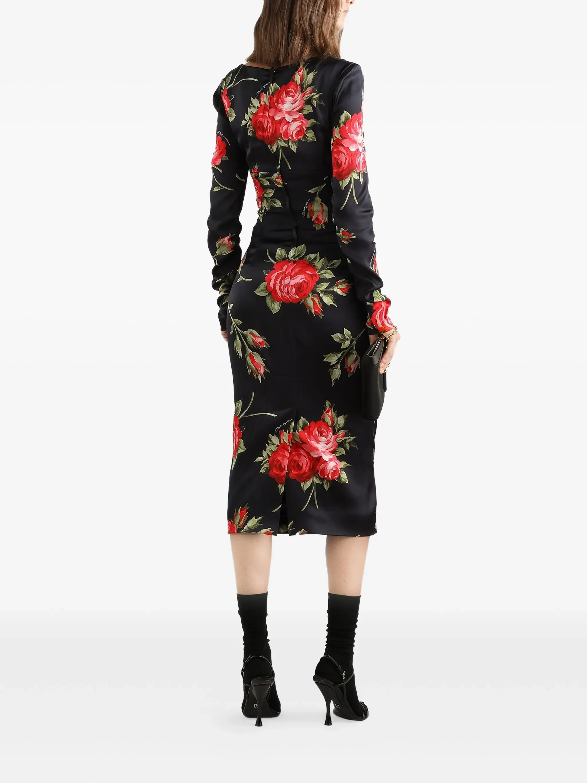 Dolce & Gabbana Floral Print Dress with Front Bra and Center Back Slit - Size 40 - Image 3