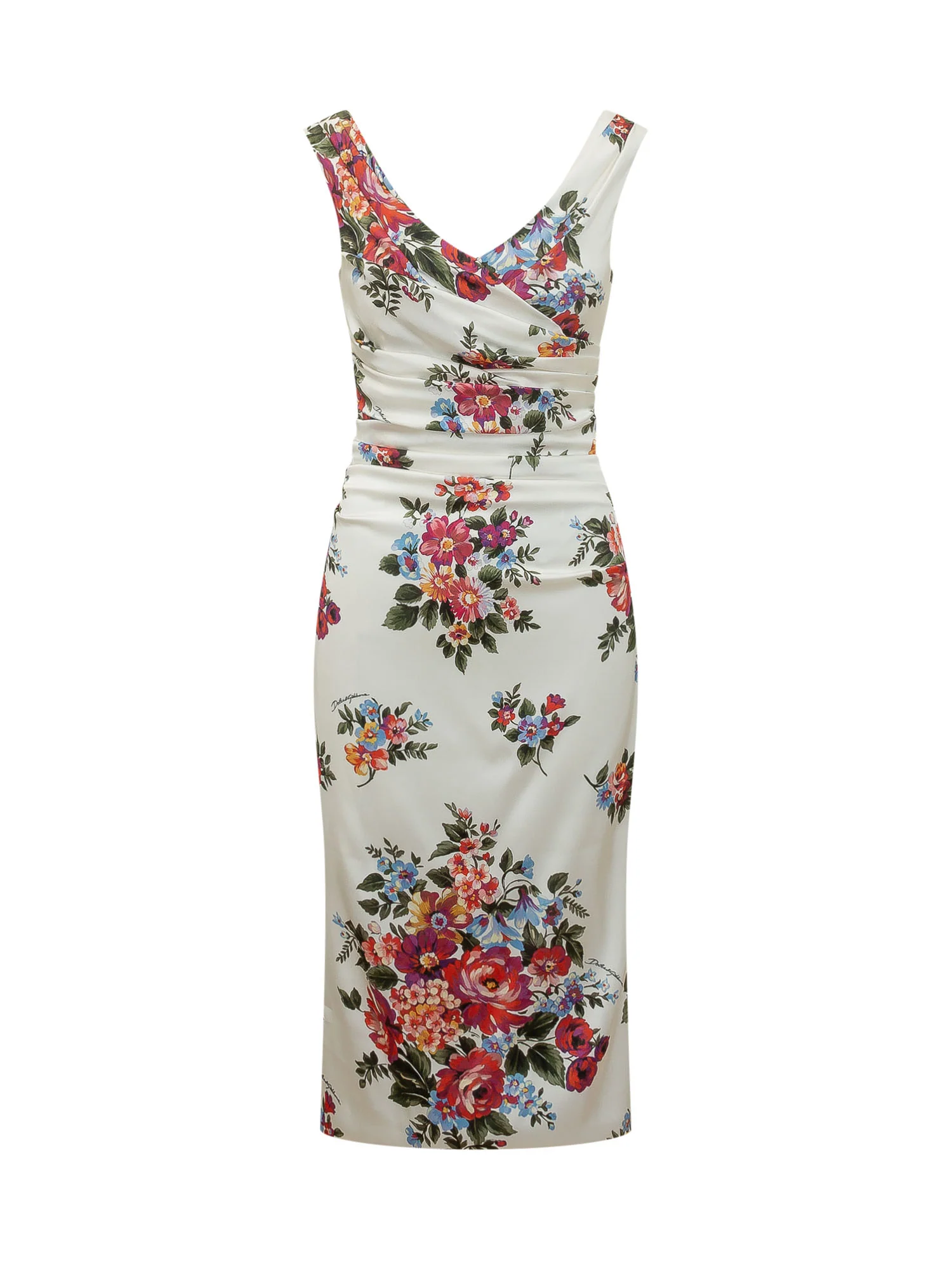 Dolce & Gabbana Floral Print Suit with Sleek Draped Detail