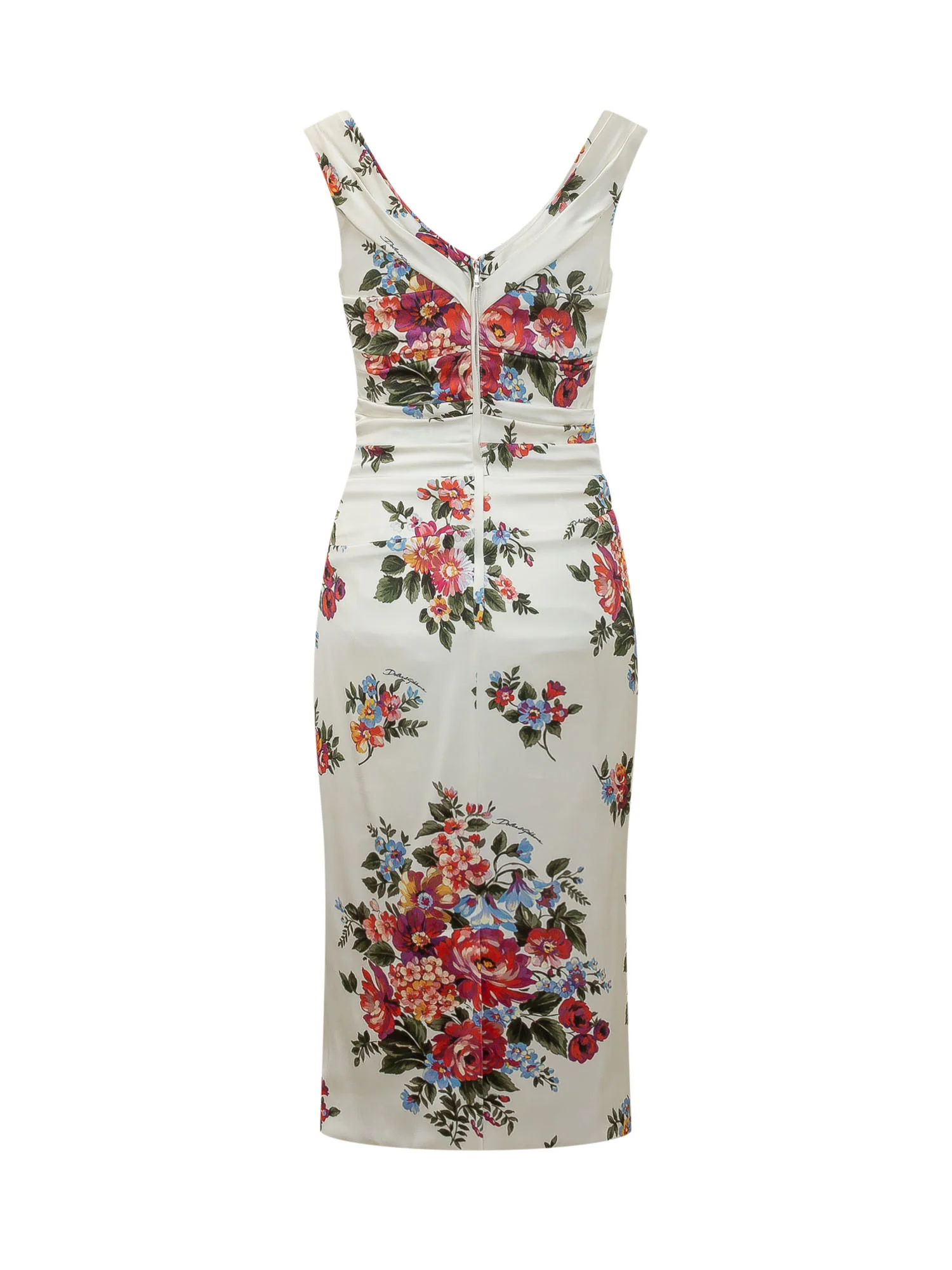 Dolce & Gabbana Floral Print Suit with Sleek Draped Detail - Image 2