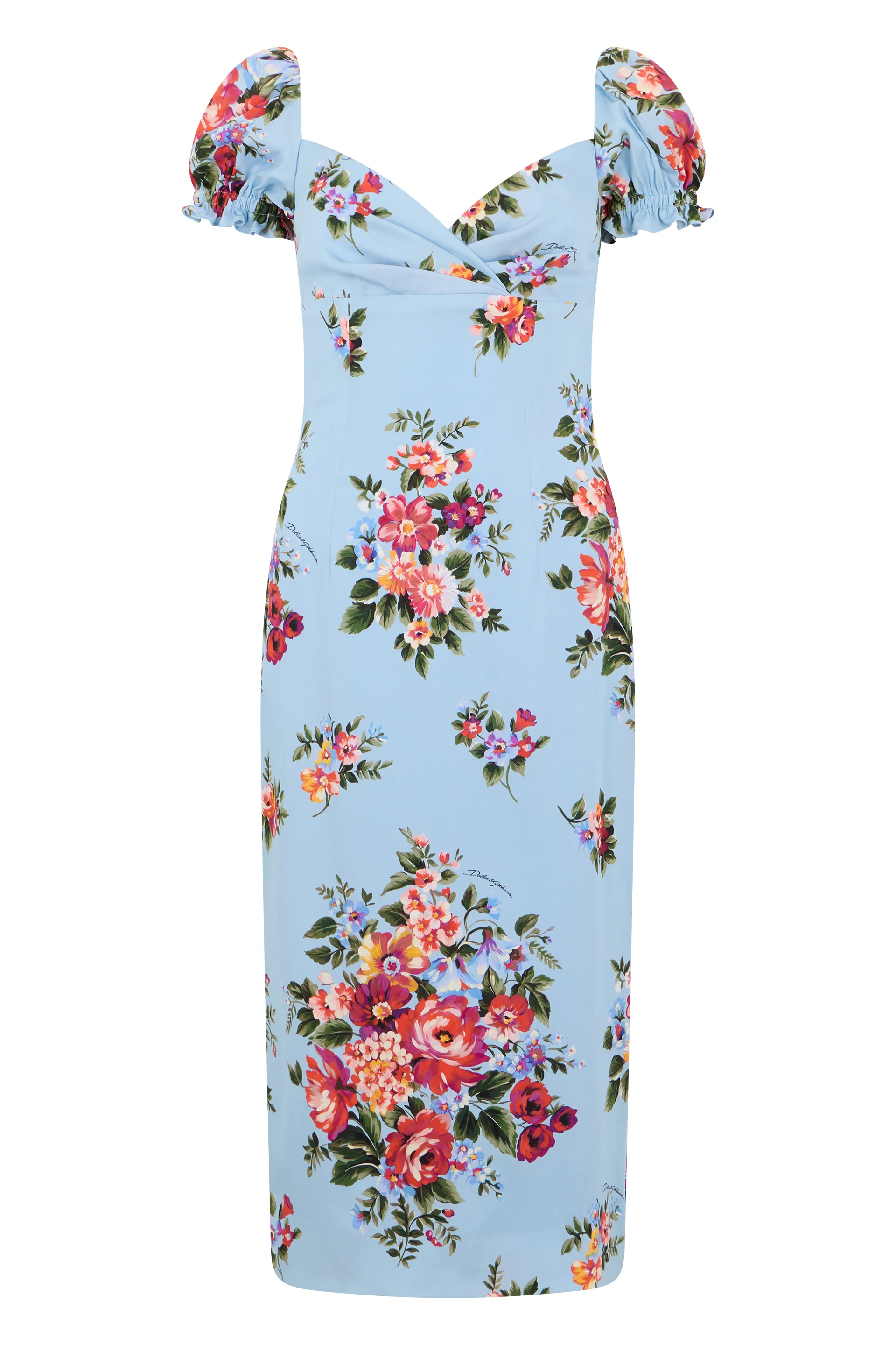 Dolce & Gabbana Floral Silk Dress with Elegant Design