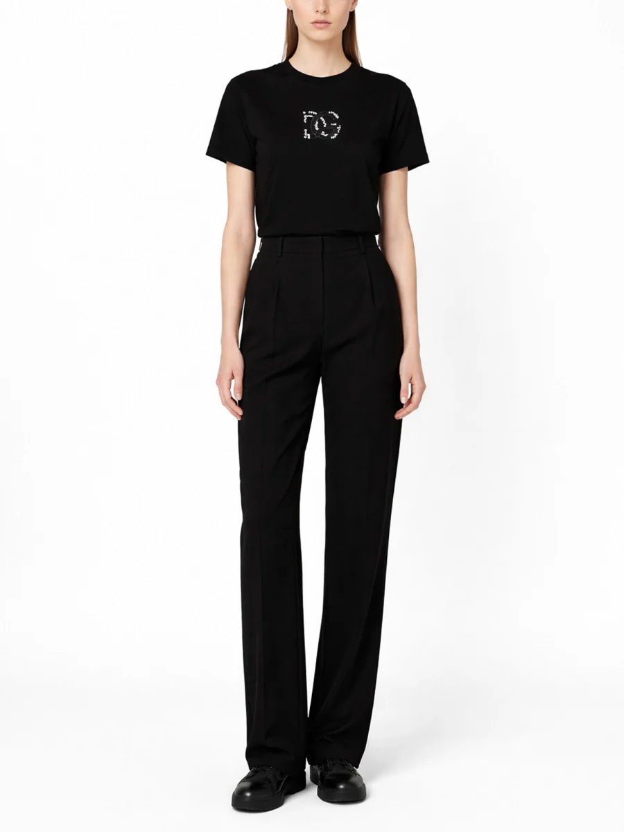 DOLCE & GABBANA Jersey T-shirt with Crystal DG Embellishment - Image 5