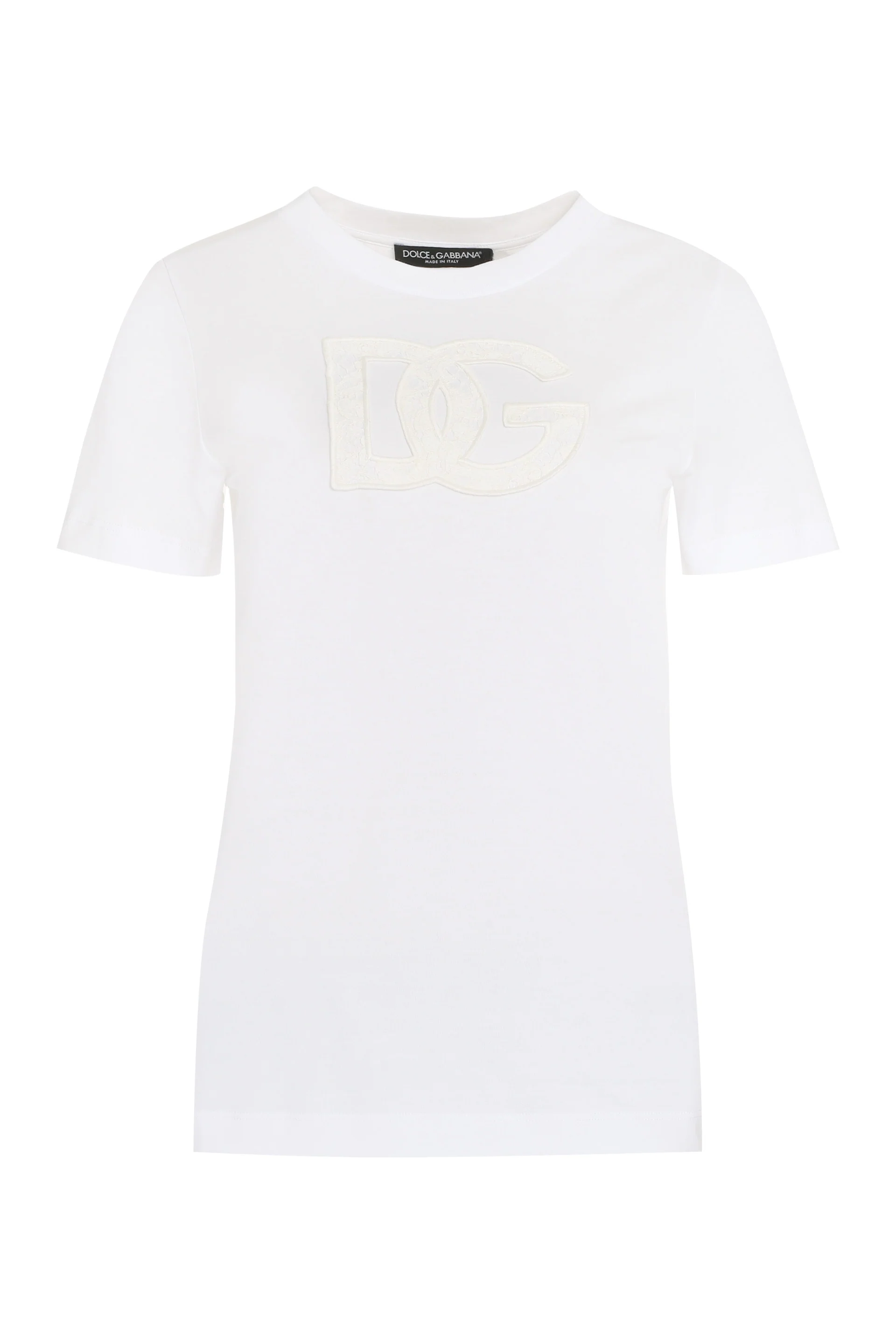 DOLCE & GABBANA Jersey T-shirt with DG Logo Patch - Image 7