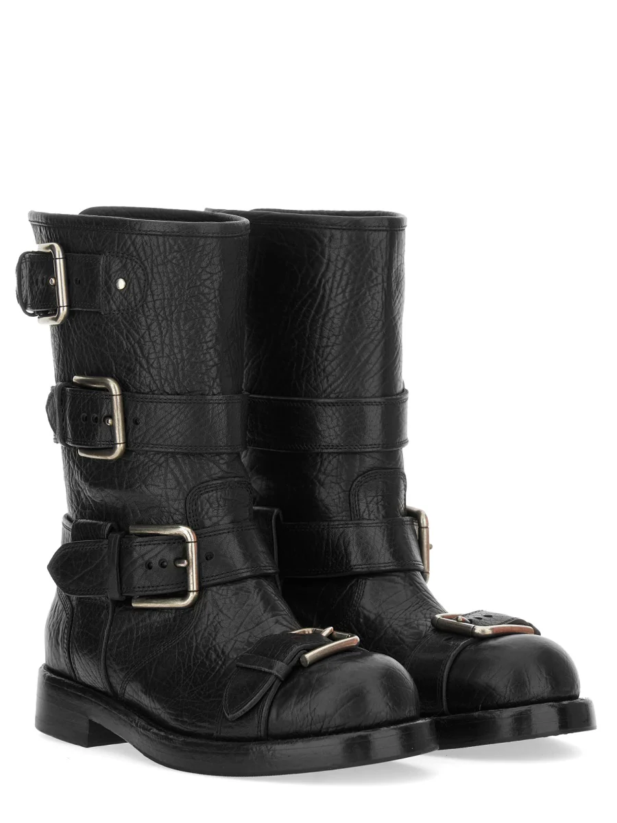 DOLCE & GABBANA Leather Ankle Boots for Women - Image 4