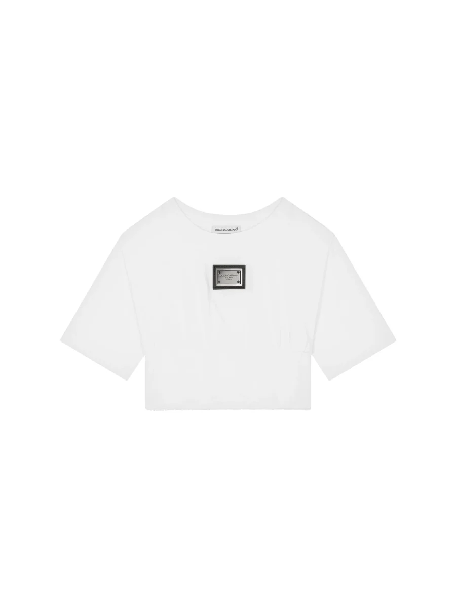 DOLCE & GABBANA Logo Plate Mini T-Shirt for Girls