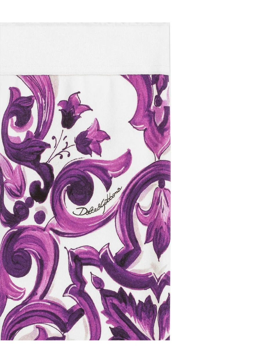 DOLCE & GABBANA Majolica-print Interlock Leggings - Image 4