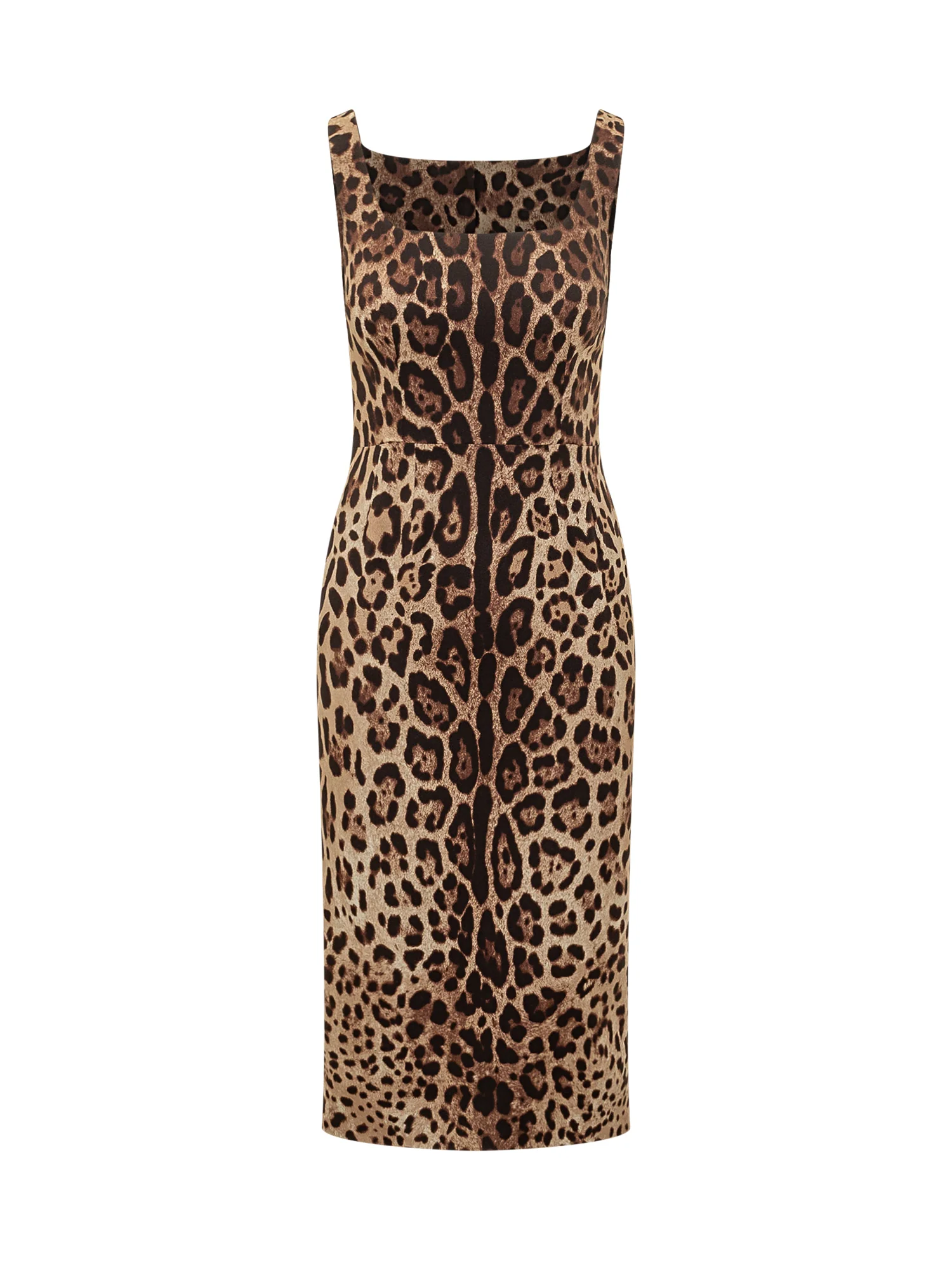Dolce & Gabbana Midi Animal Print Sleeveless Suit Dress