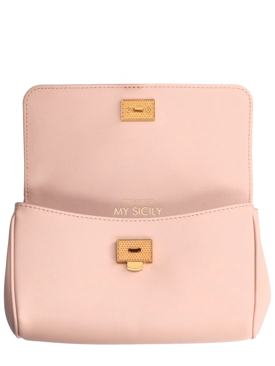 DOLCE & GABBANA My Sicily Mini Plongé Calfskin Handbag - Image 4