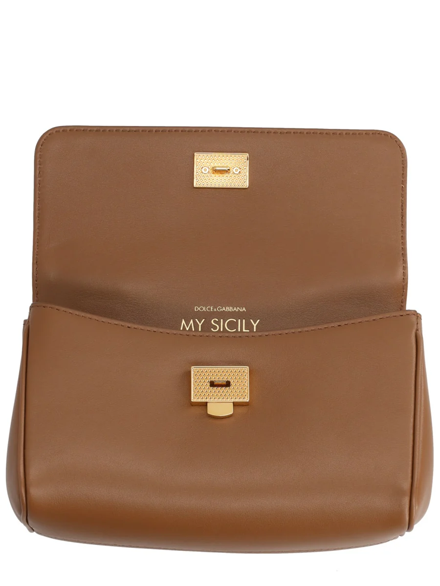 DOLCE & GABBANA My Sicily Mini Plongé Calfskin Handbag - Image 3