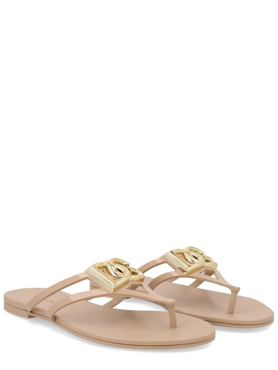 DOLCE & GABBANA Rubber Beachwear Slides with Logo for Women - Image 2