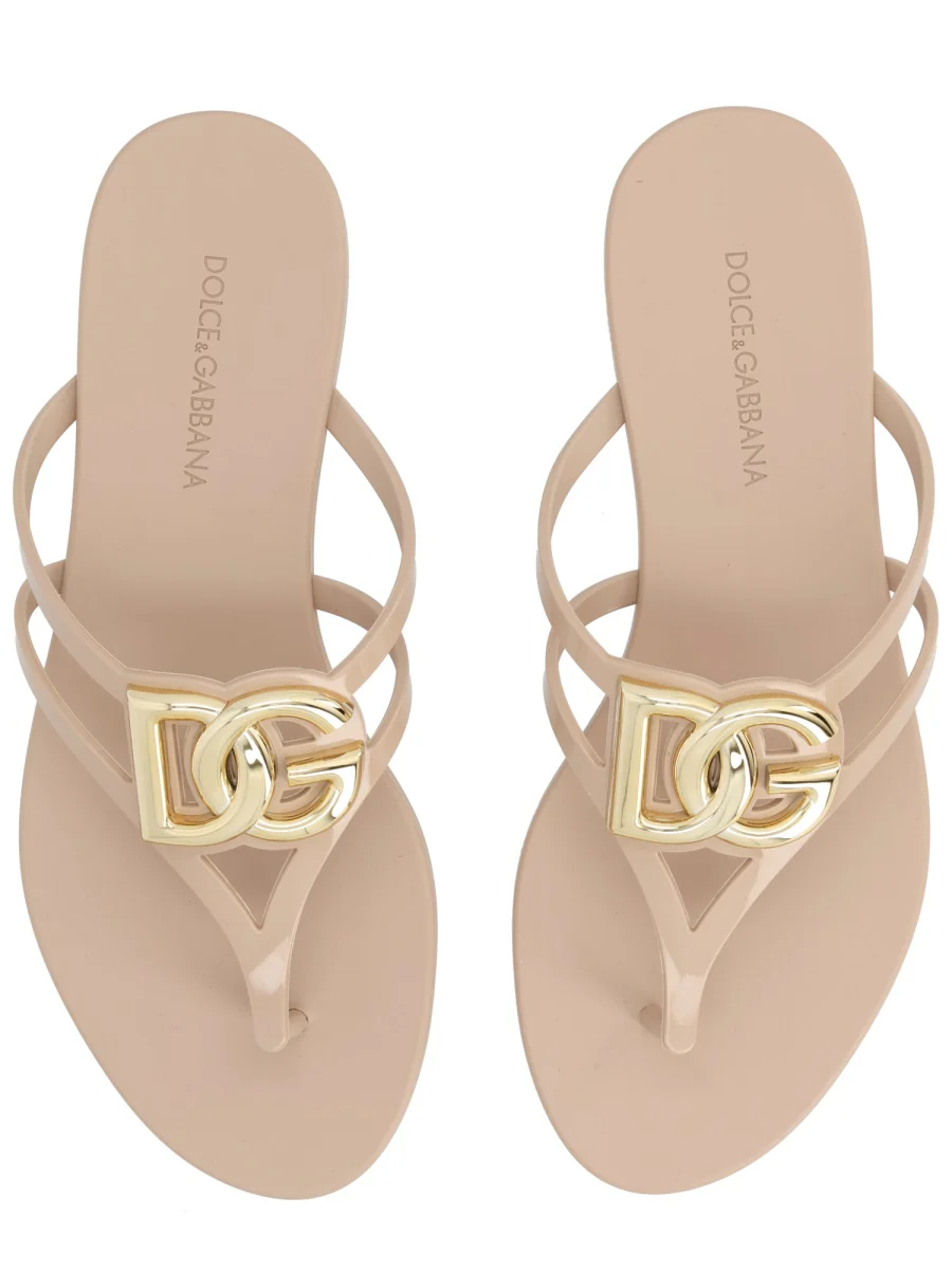 DOLCE & GABBANA Rubber Beachwear Slides with Logo for Women - Image 5