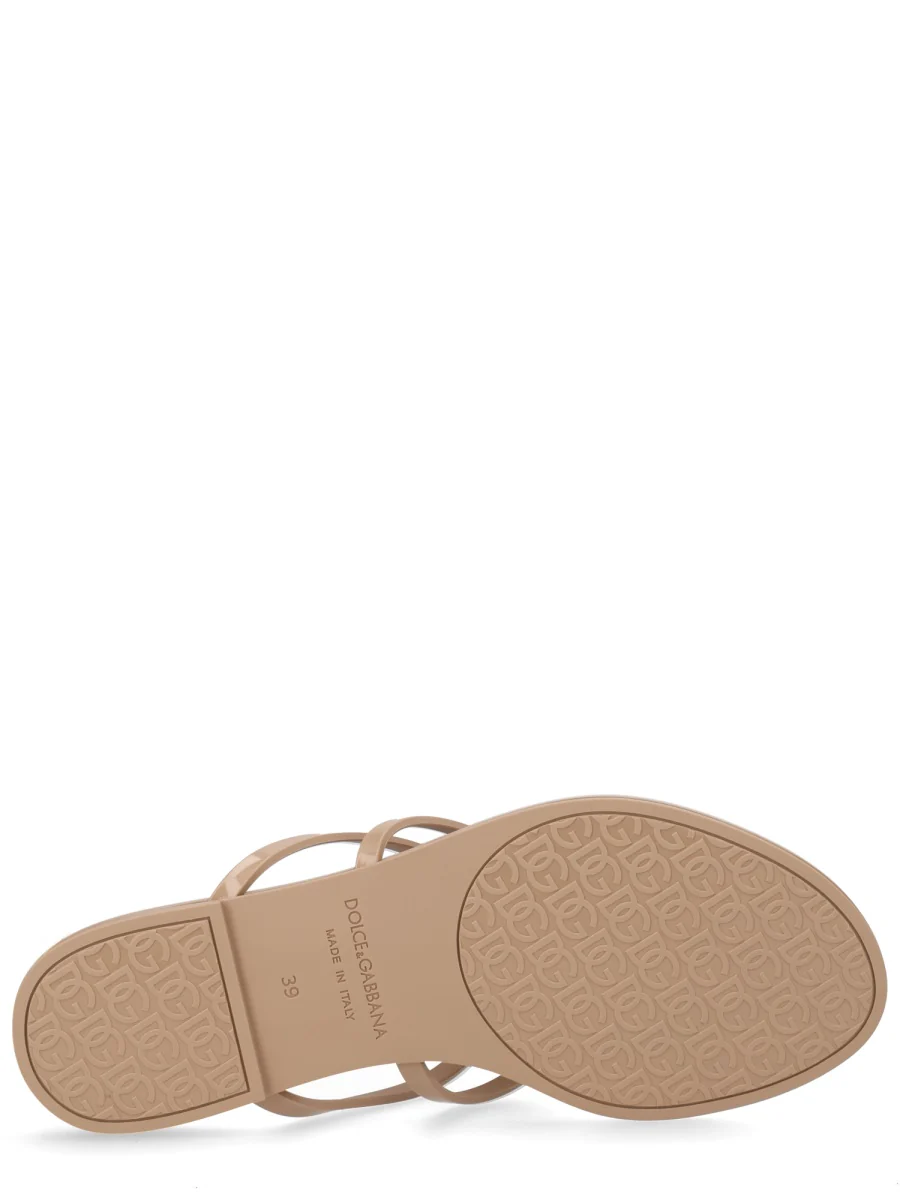 DOLCE & GABBANA Rubber Beachwear Slides with Logo for Women - Image 6