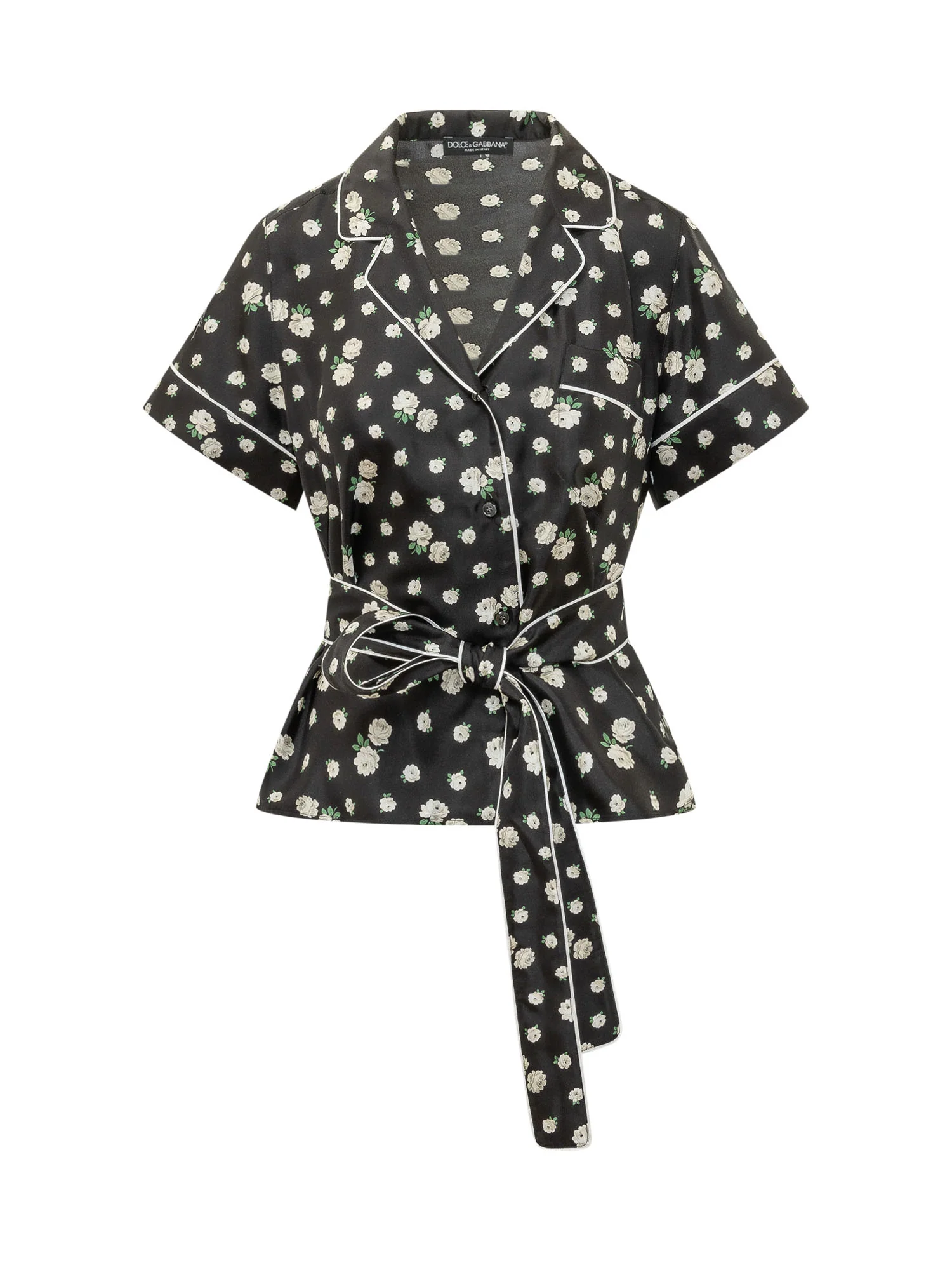 Dolce & Gabbana Shirt with Rever Collar and Belt