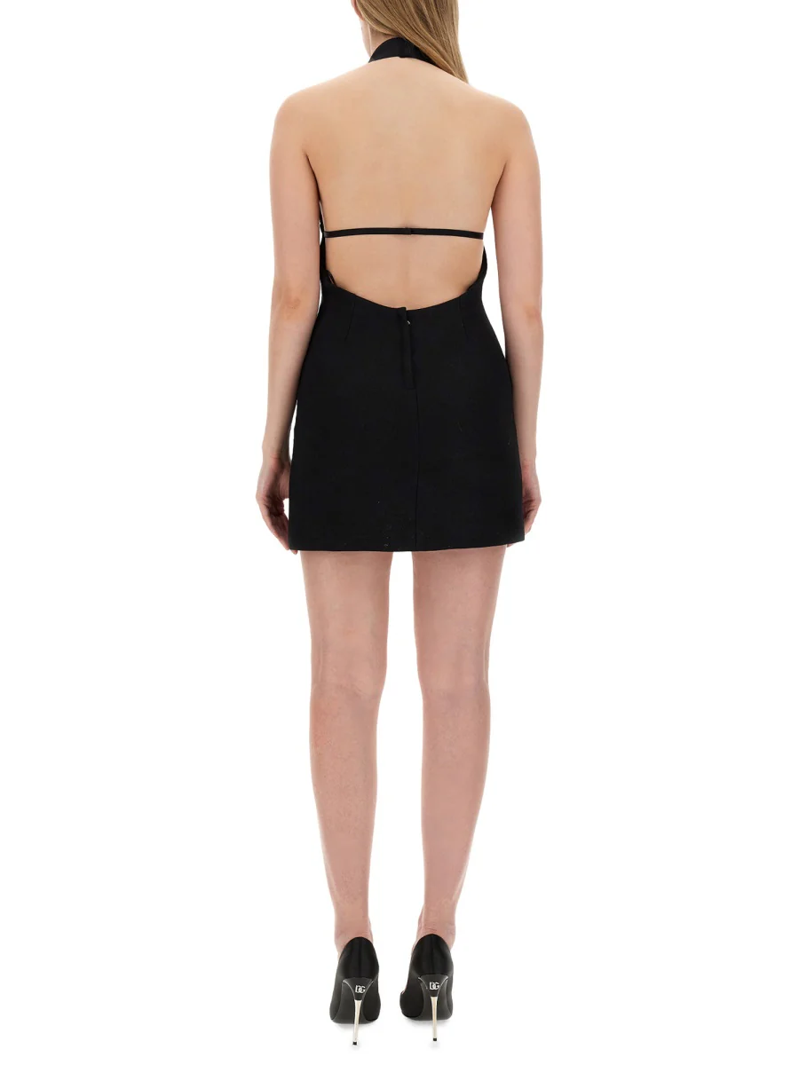 DOLCE & GABBANA Short Woolen Dress with Rear Neckline - Image 3