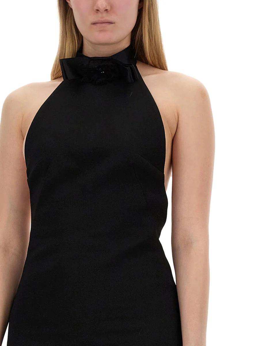 DOLCE & GABBANA Short Woolen Dress with Rear Neckline - Image 4