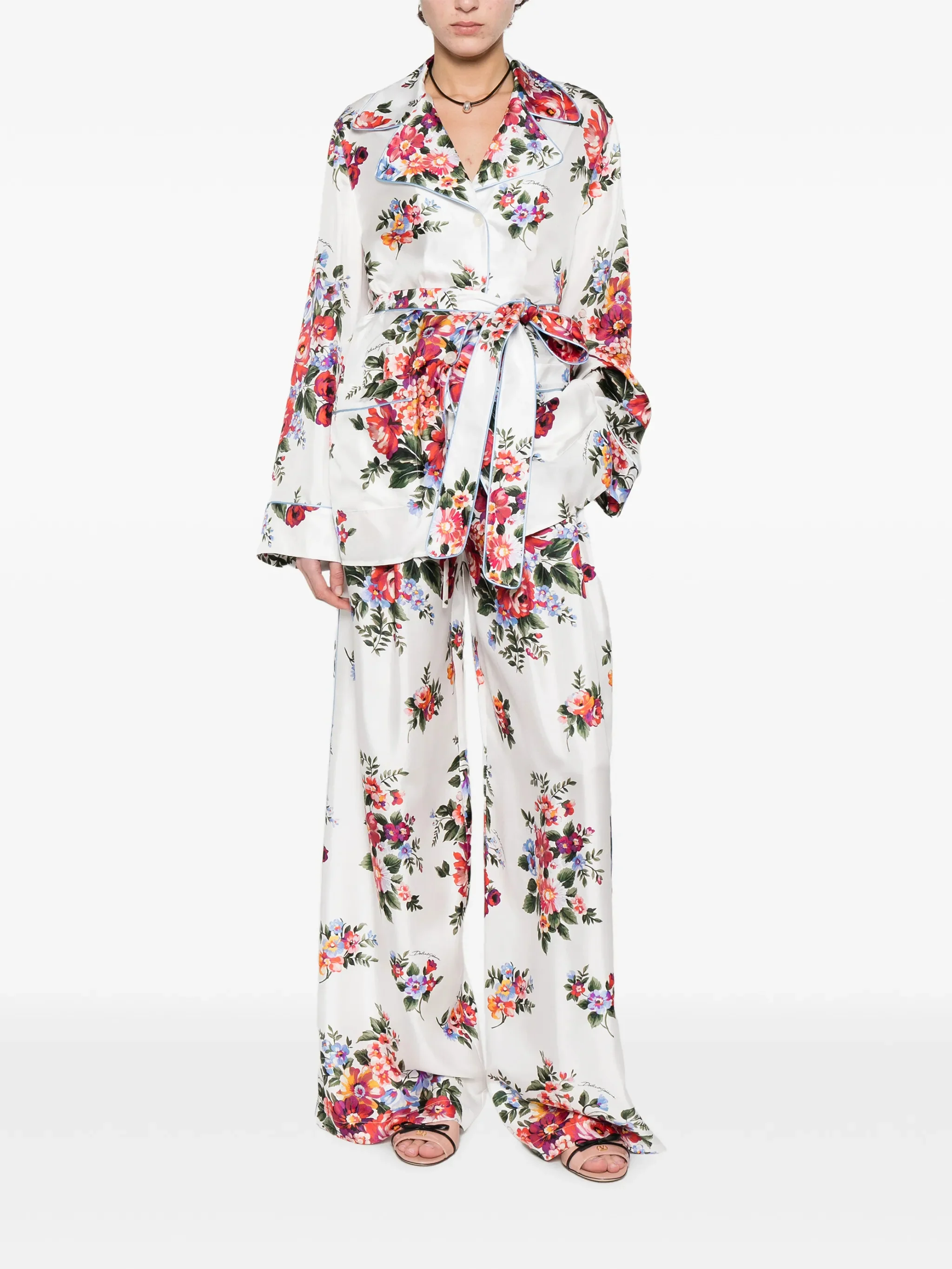 Dolce & Gabbana Silk Drawstring Waistband Pants - Size 40 - Image 2