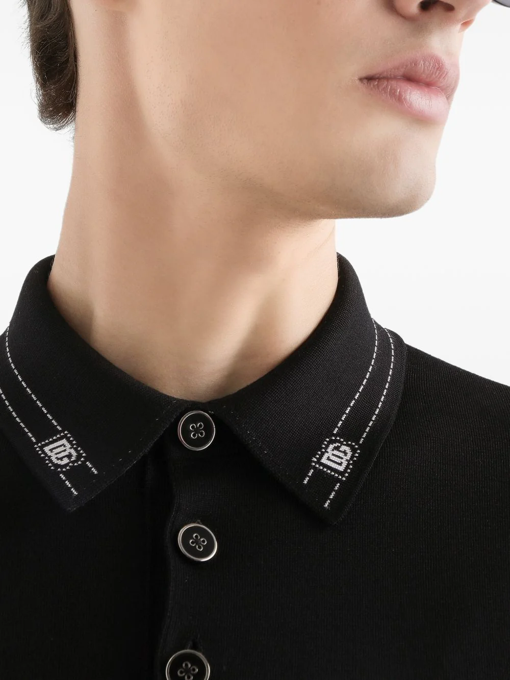 Dolce & Gabbana Silk Polo Shirt - Image 6