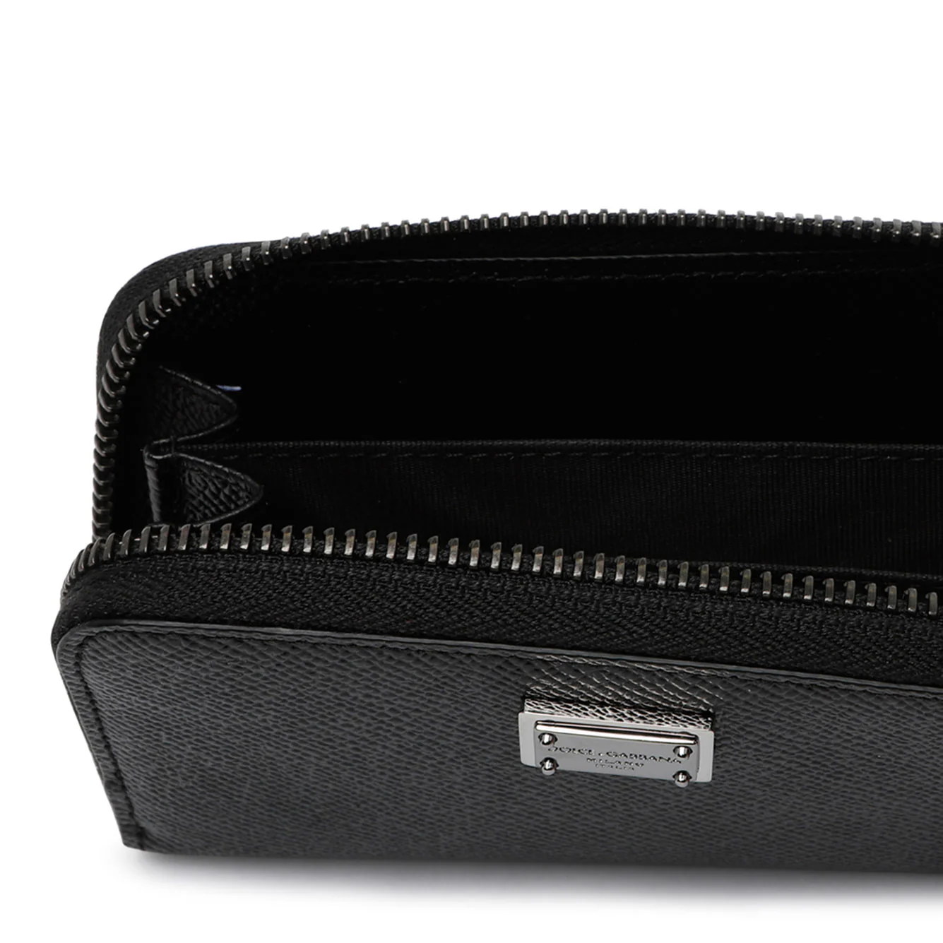 DOLCE & GABBANA Small Calfskin Zip-around Wallet with Logo Tag for Men - Image 2
