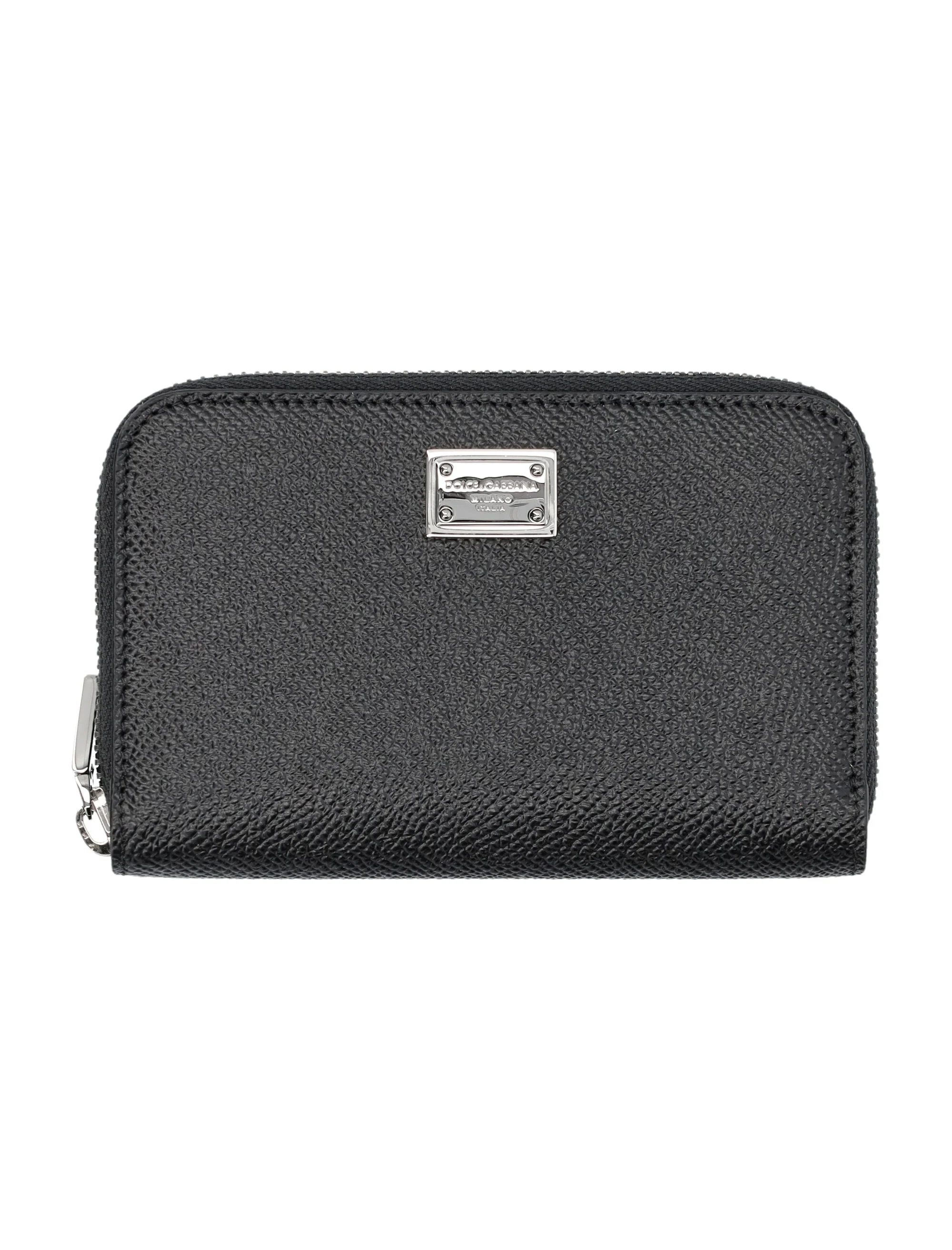 DOLCE & GABBANA Small Calfskin Zip-around Wallet with Logo Tag for Men - Image 5