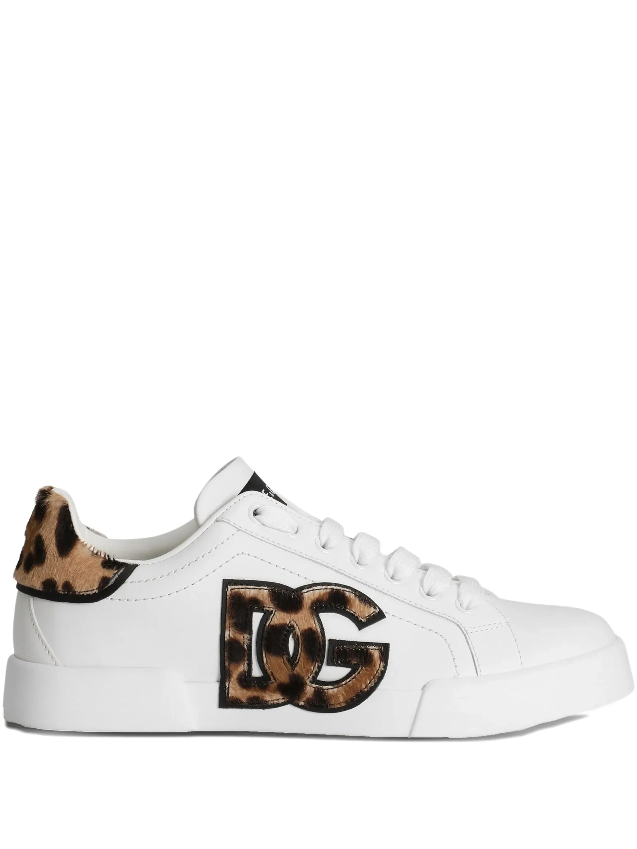 Dolce & Gabbana Women's Leather Sneaker with Foam Footbed and 15mm Sole Height
