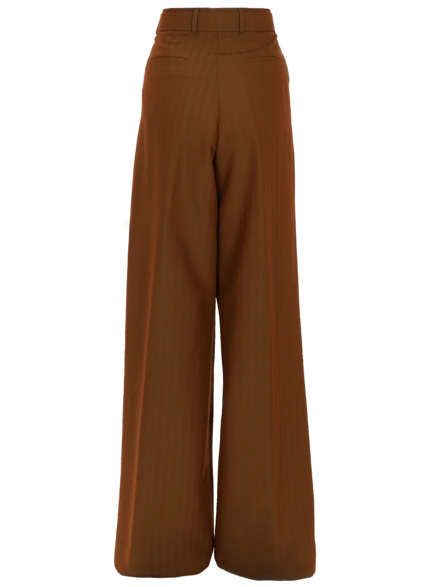 DRIES VAN NOTEN Belted Striped Wool-blend Wide-leg Pants - Image 2