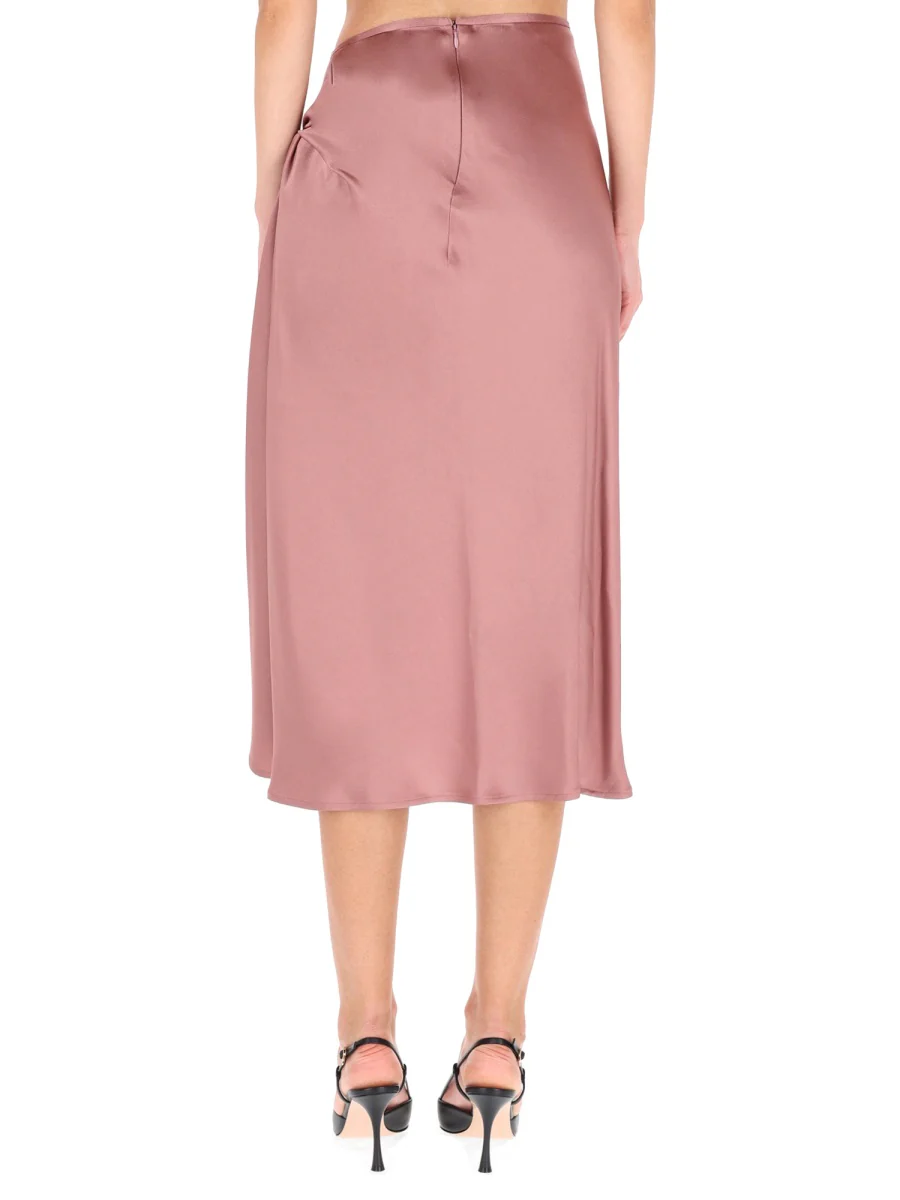 DRIES VAN NOTEN Draped Silk-satin Midi Skirt - Image 4